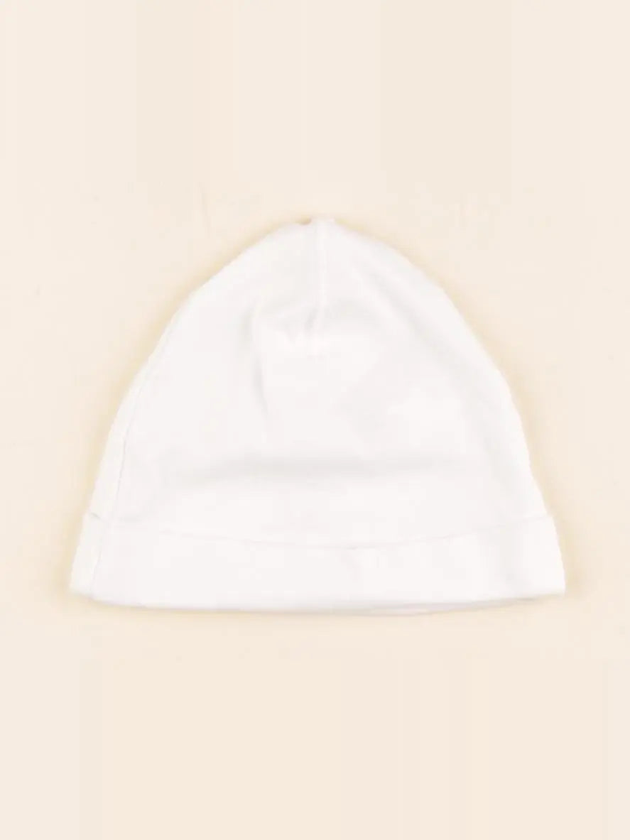 H&M - bonnet de naissance blanc - 6/9 mois