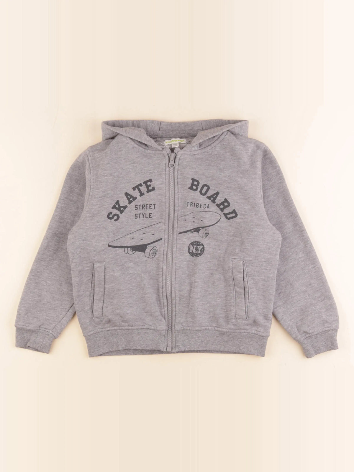 Vertbaudet - sweat gris - 8 ans
