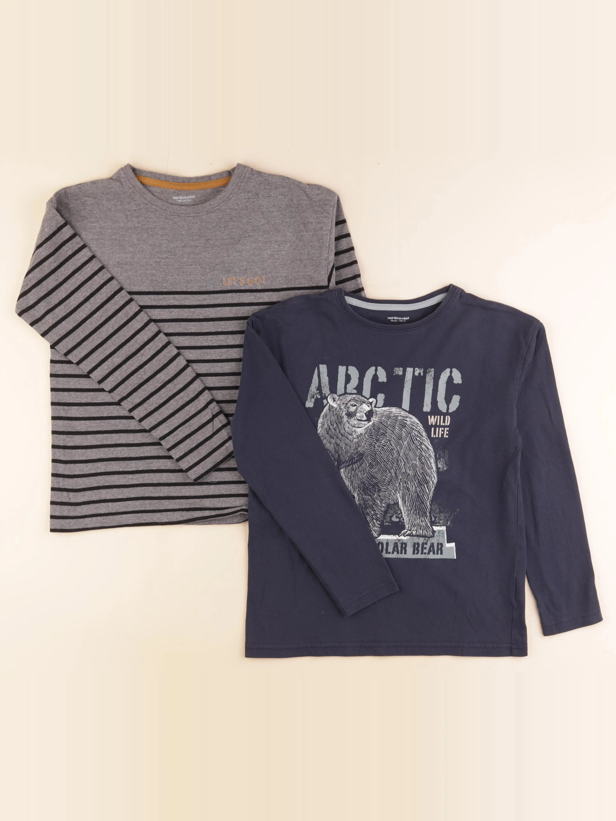 Vertbaudet - lot de 2 tee-shirts bleu, gris - 10 ans