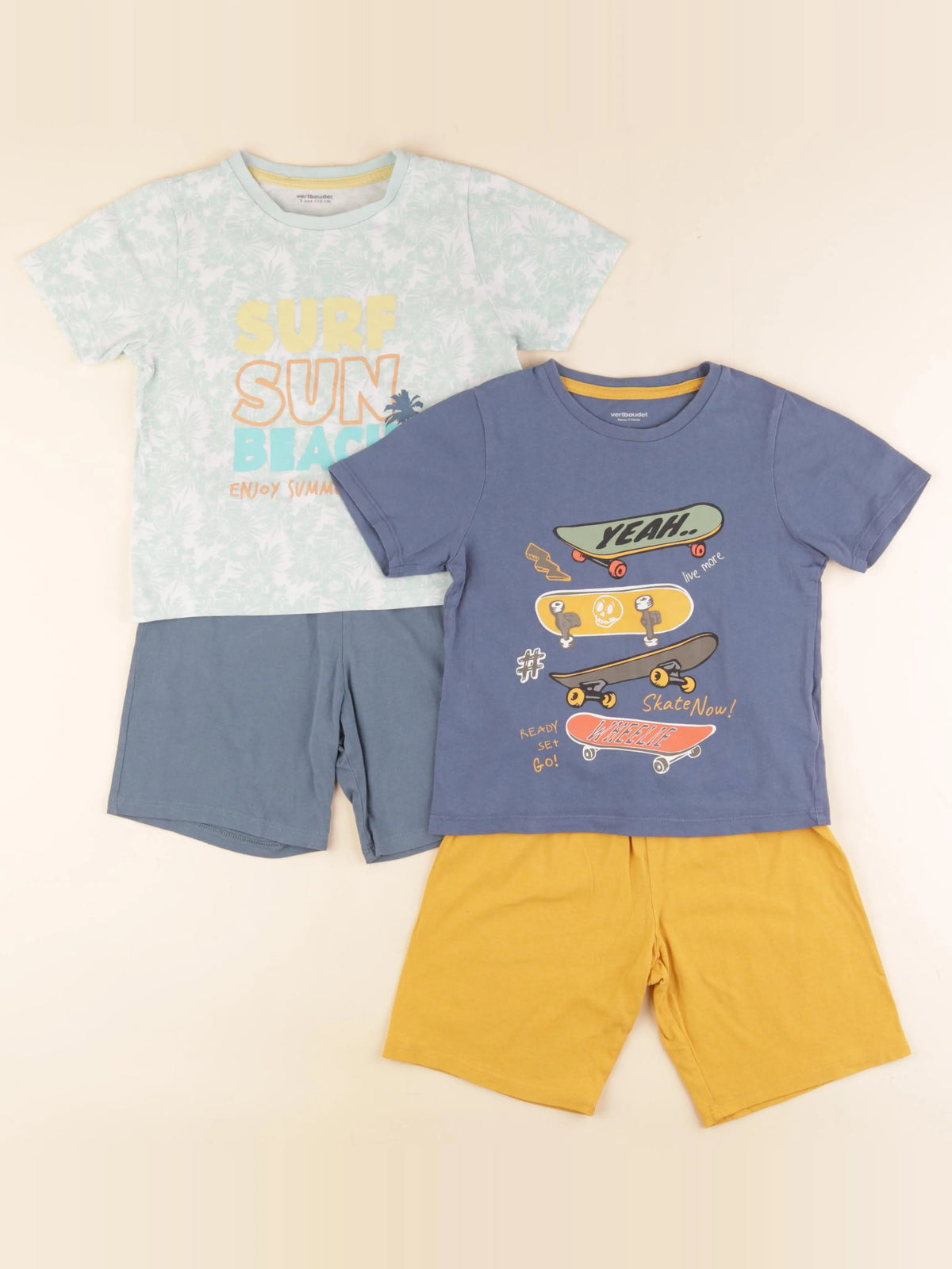 Vertbaudet - lot de 2 pyjamas coton multicolore - 5 ans