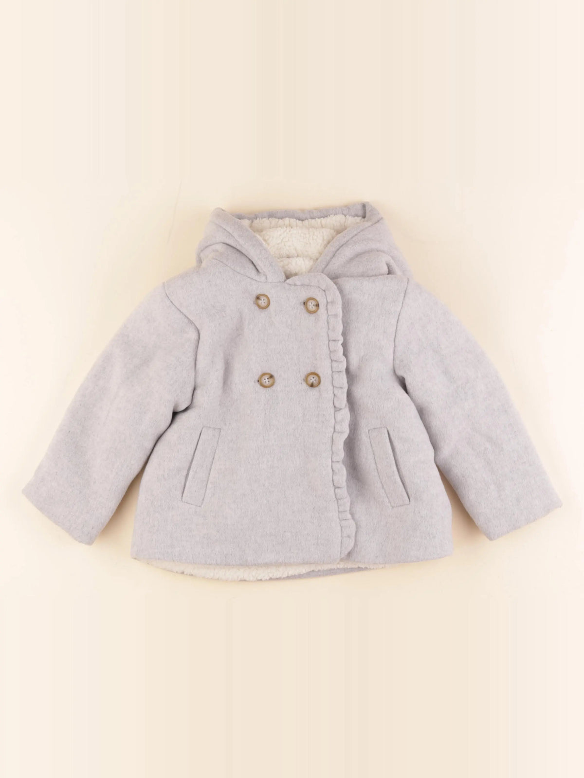 Vertbaudet - manteau gris - 36 mois