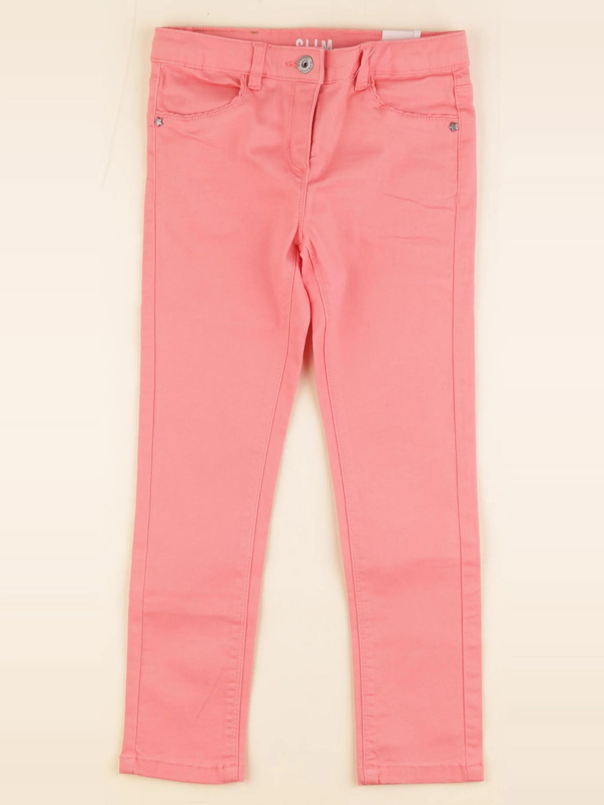 Vertbaudet - pantalon orange - 7 ans