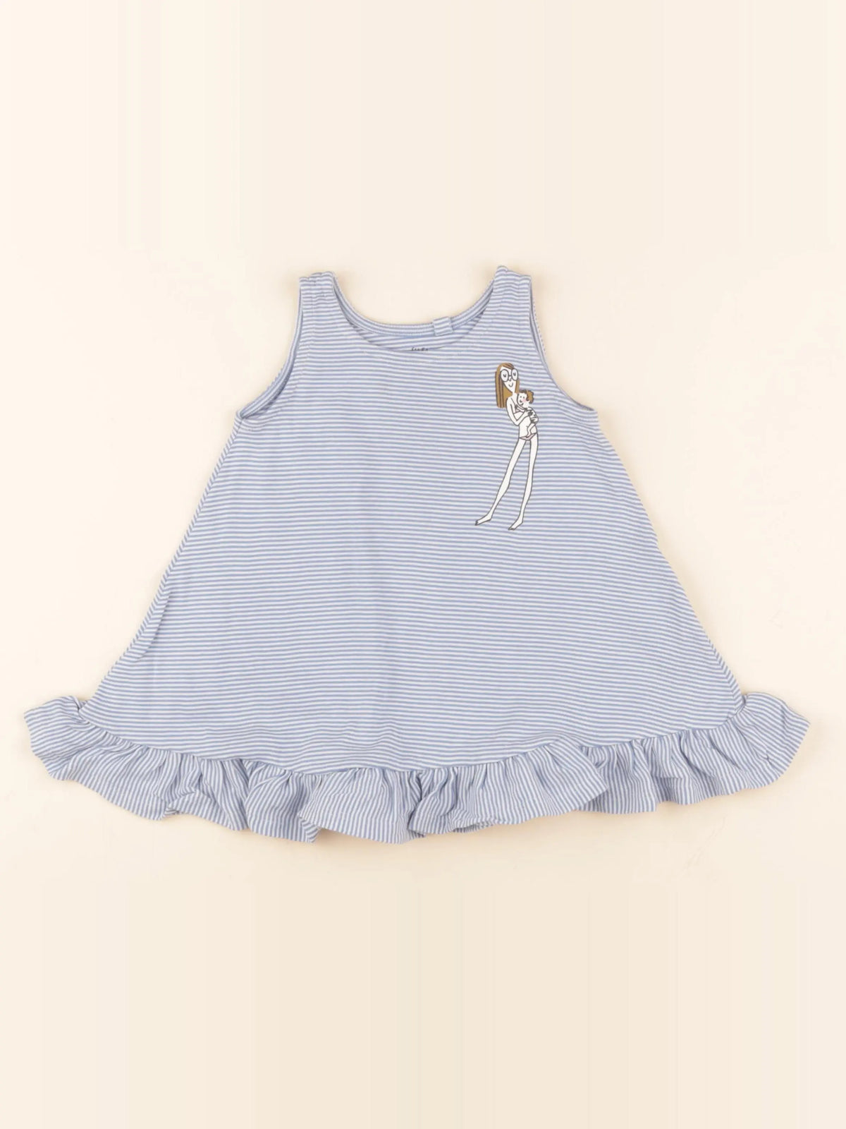 Petit Bateau - robe bleu - 12 mois
