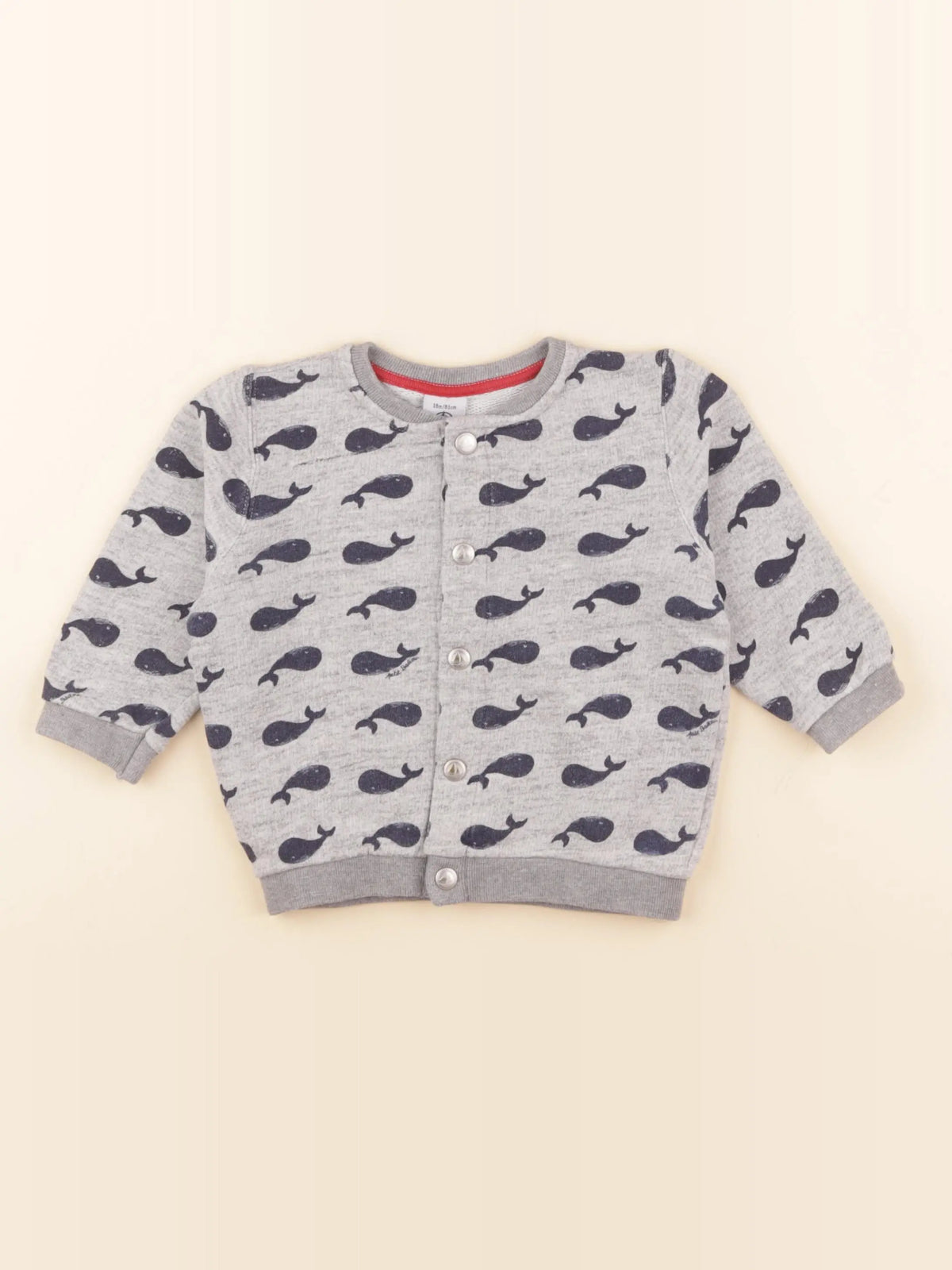 Petit Bateau - sweat gris - 18 mois