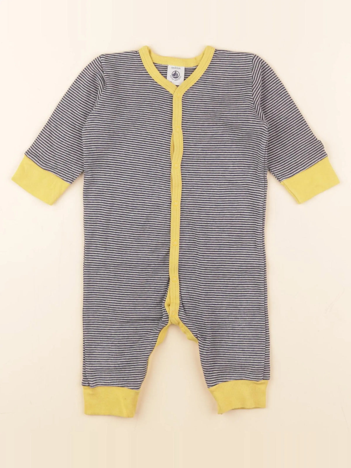 Petit Bateau - pyjama coton bleu - 6 mois