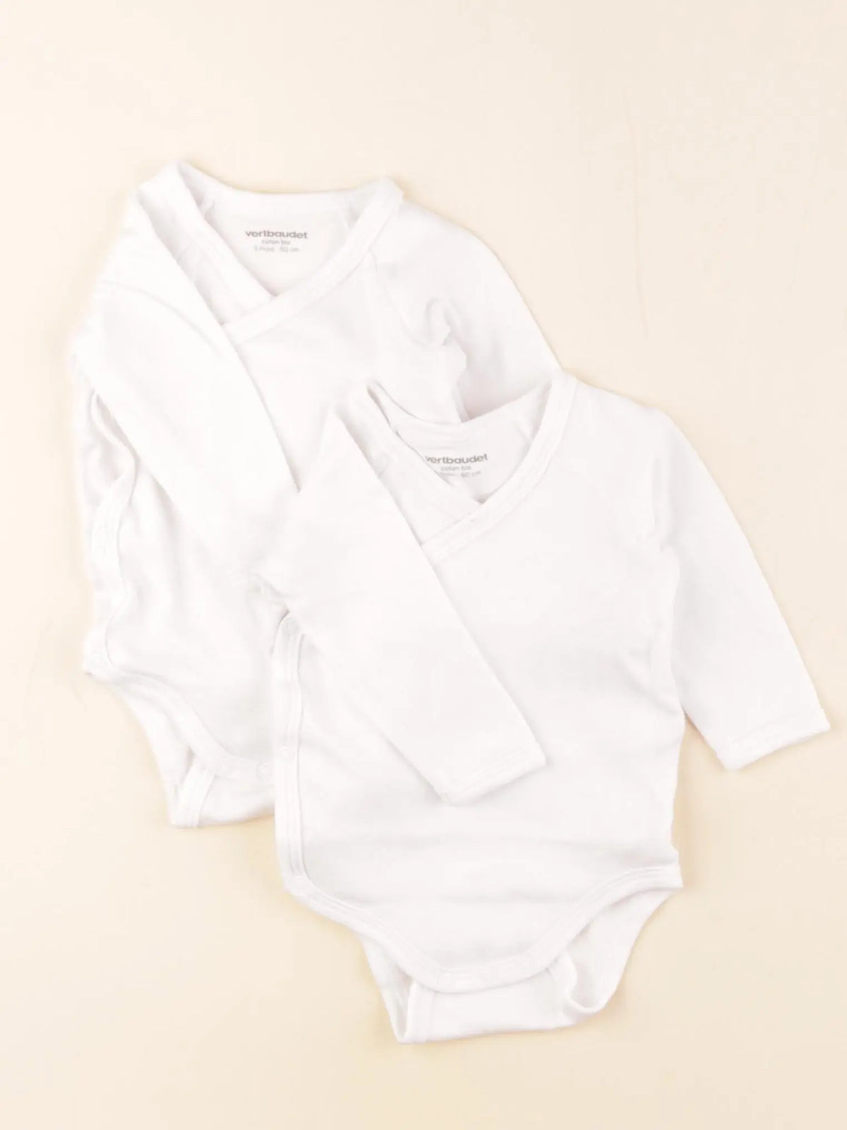 Vertbaudet - lot de 2 bodies en coton blanc - 3 mois