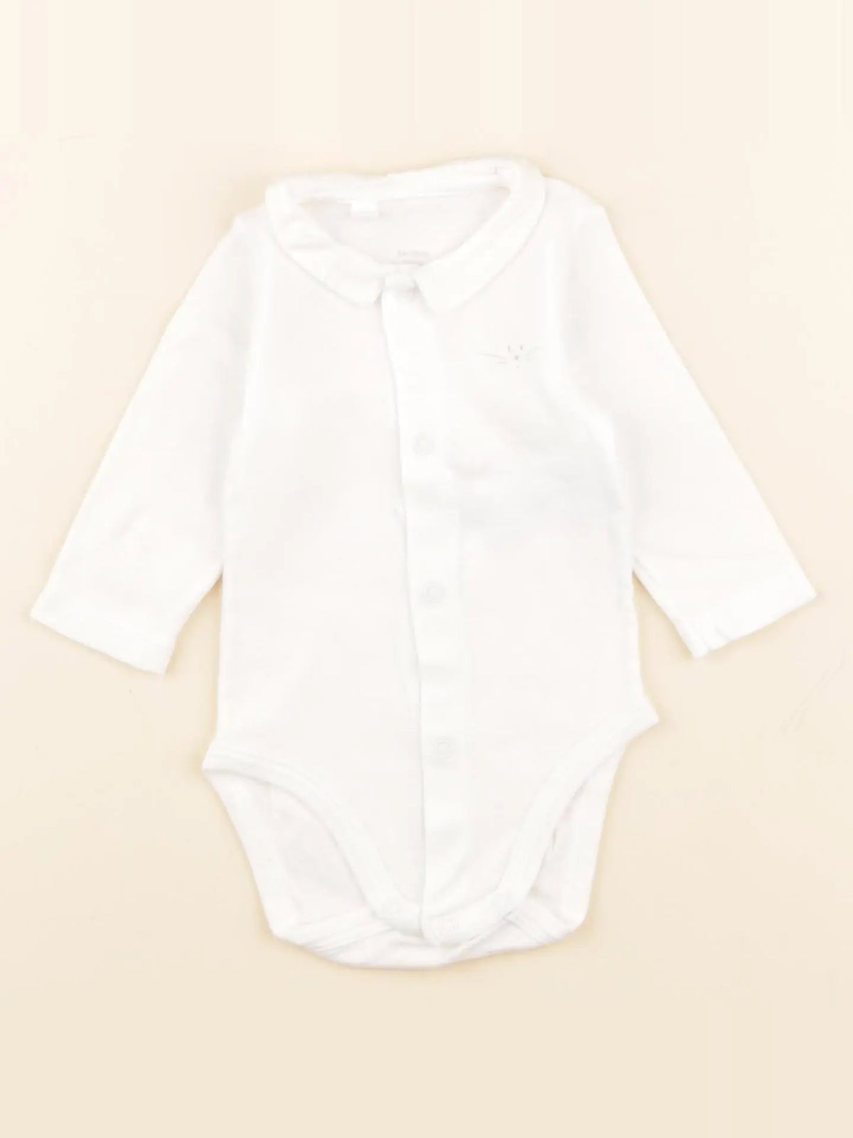 Petit Bateau - body à col blanc - 3 mois