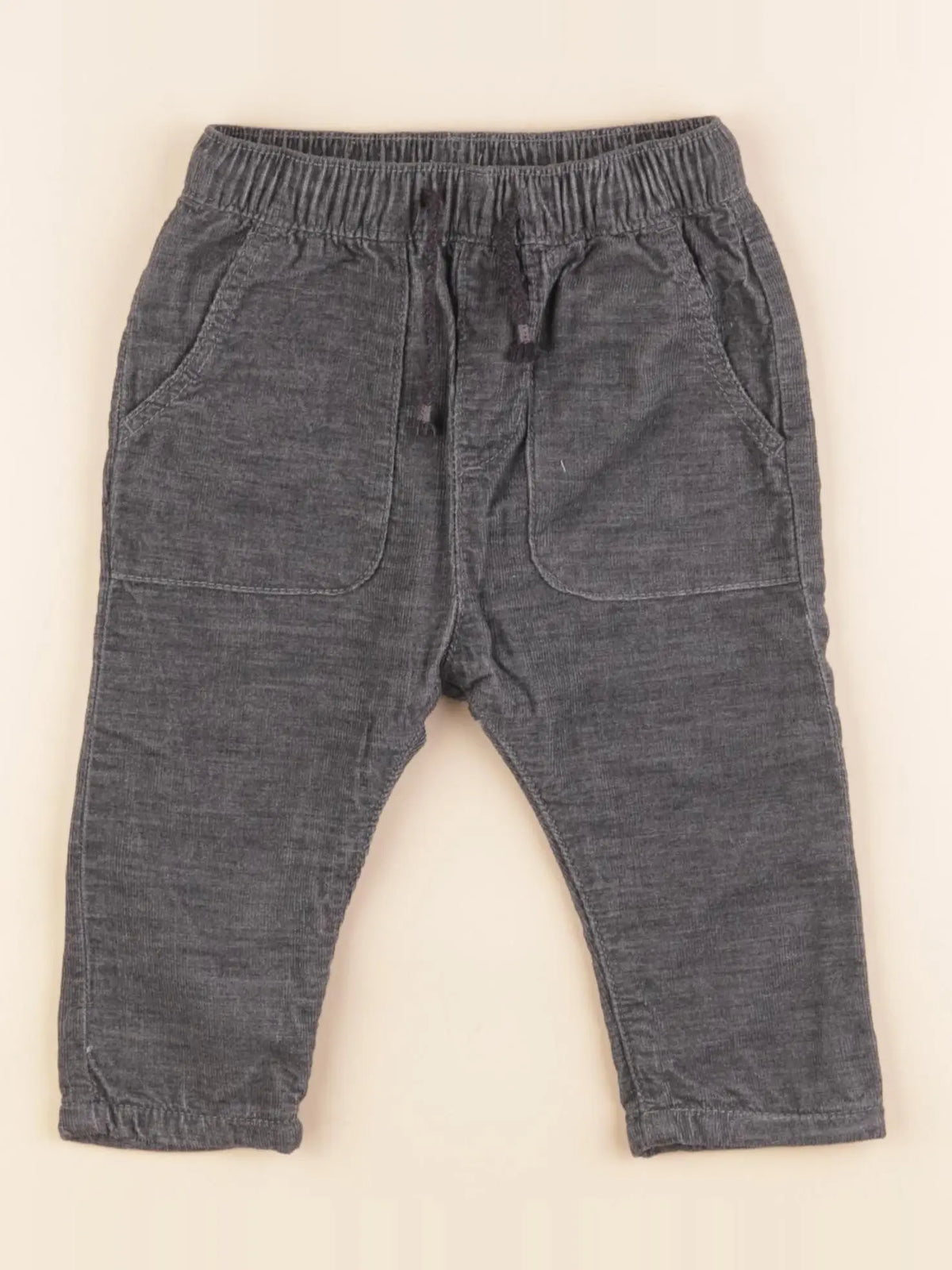 H&M - pantalon doublé gris - 6/9 mois