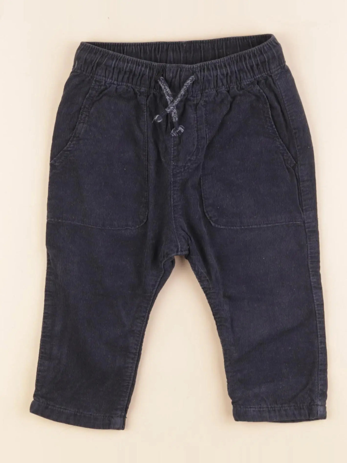 H&M - pantalon doublé bleu - 6/9 mois