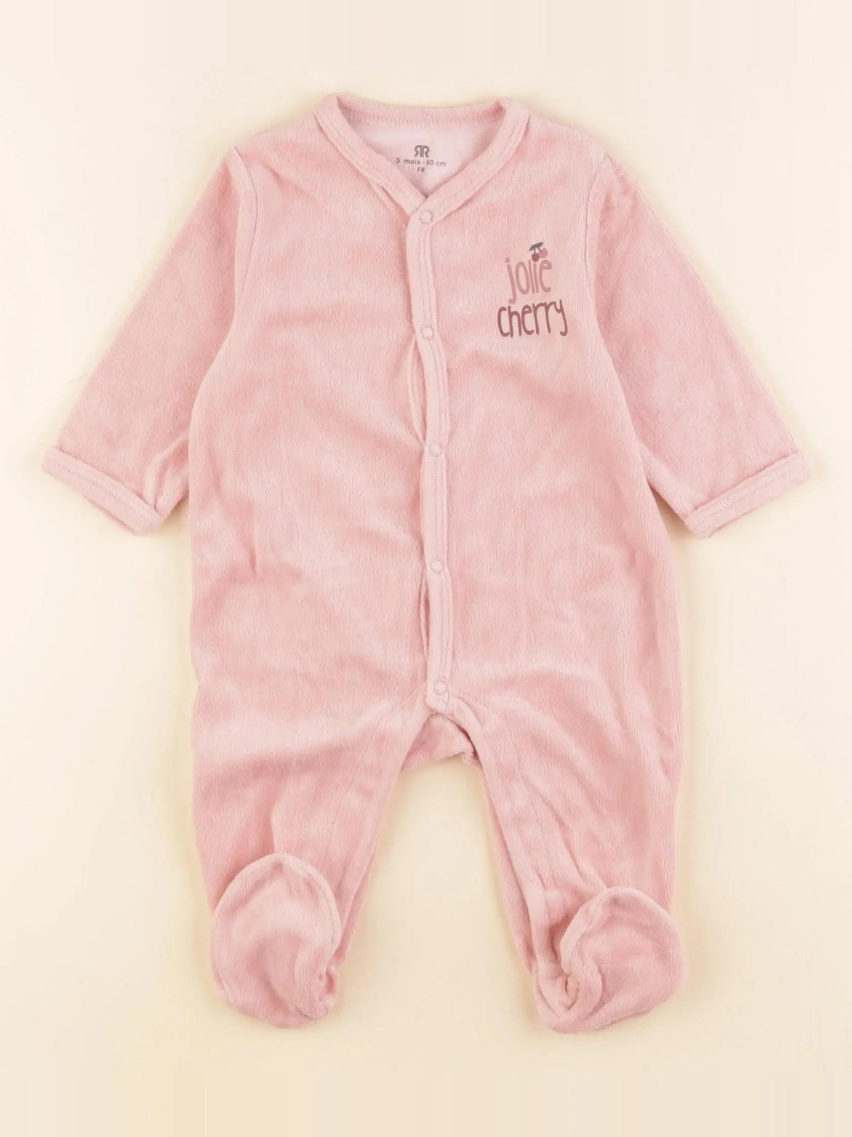 La Redoute - pyjama velours rose - 3 mois