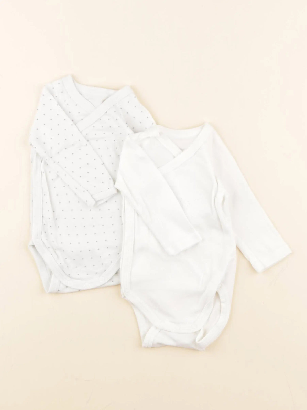 Petit Bateau - lot de 2 bodies en coton blanc - 3 mois