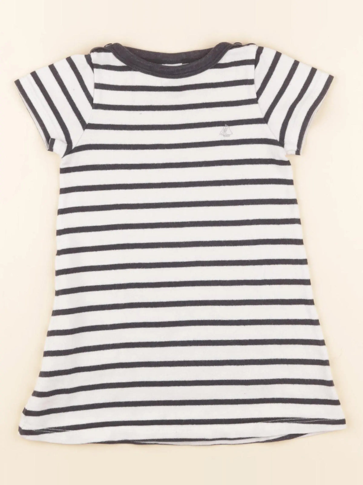 Petit Bateau - robe bleu, blanc - 18 mois