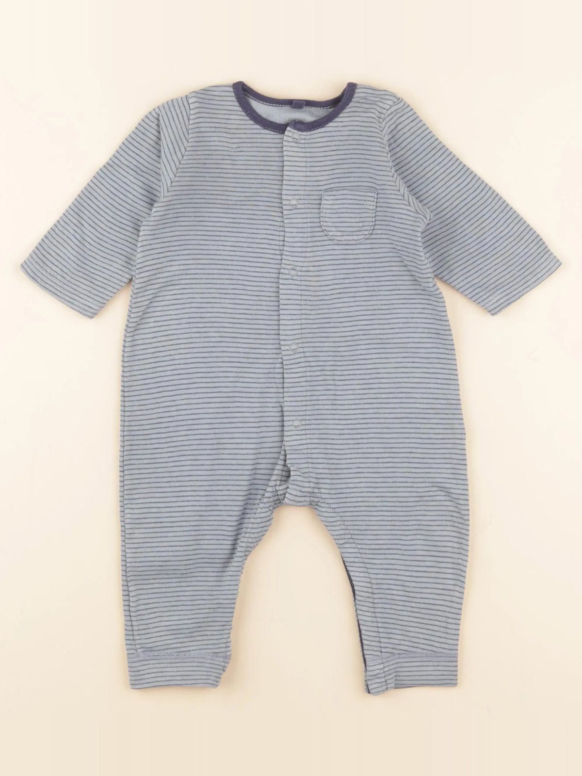 Petit Bateau - pyjama coton bleu - 6 mois