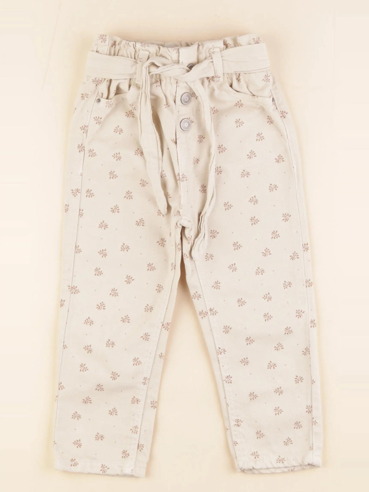 Vertbaudet - jean beige, marron - 3 ans