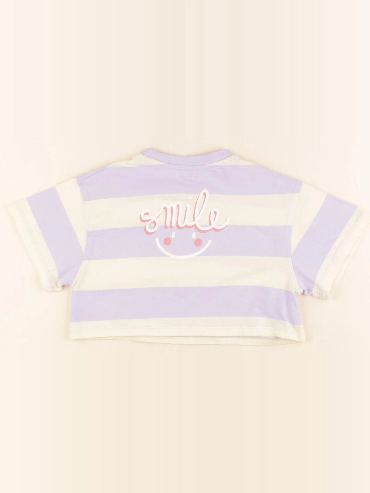 Vertbaudet - tee-shirt court imprimé au dos jaune, violet - 3 ans