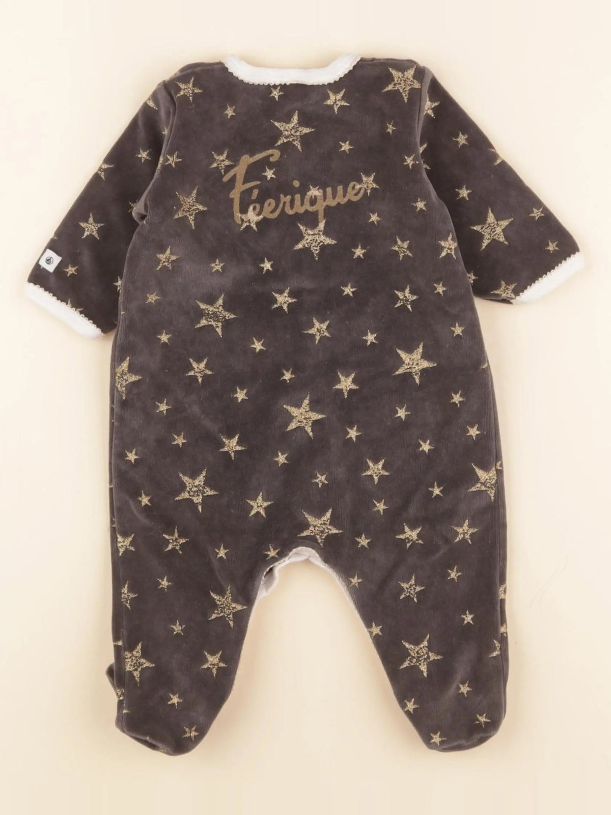 Petit Bateau - pyjama velours noir - 6 mois