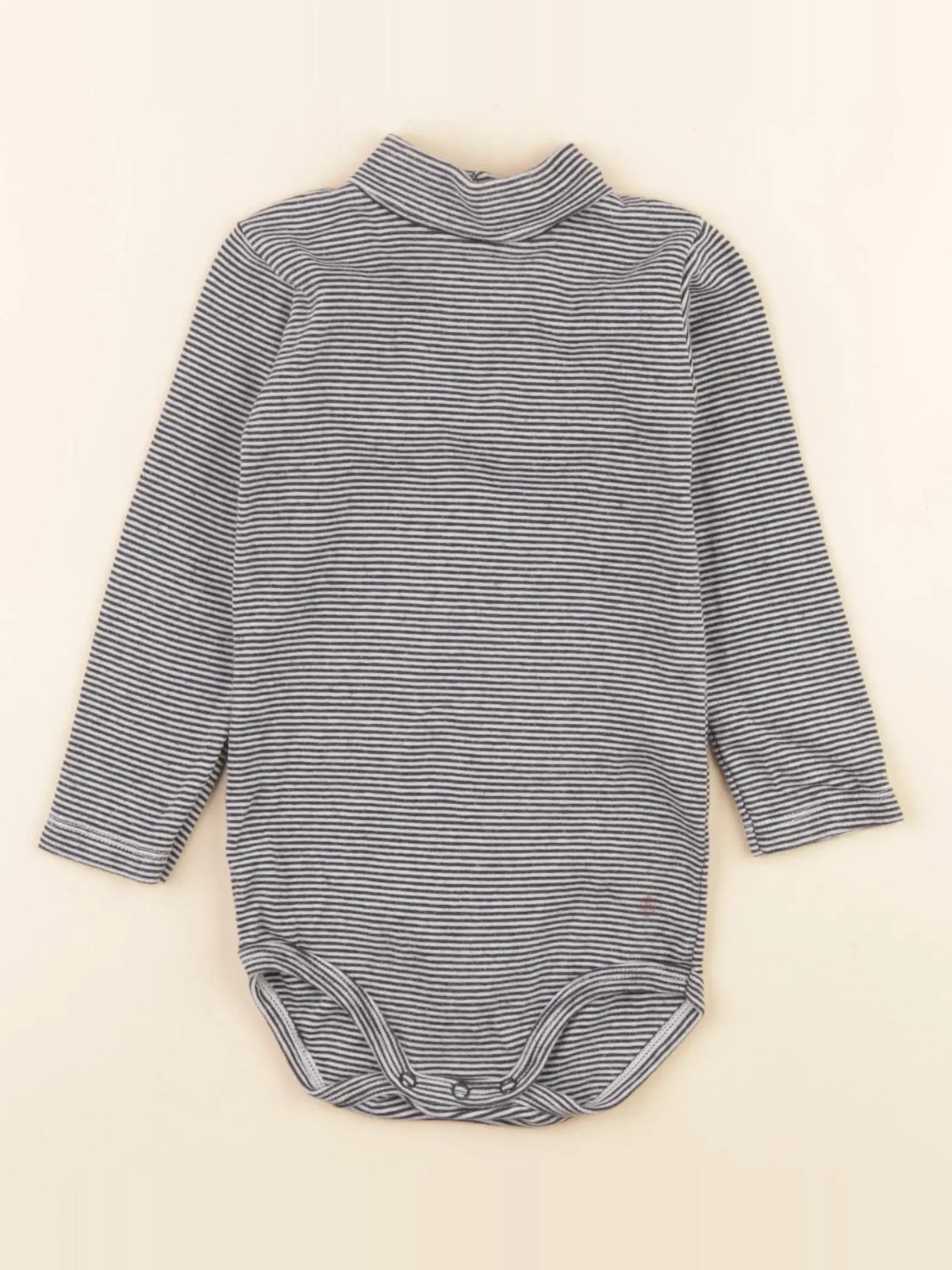 Petit Bateau - body à col blanc, bleu - 18 mois