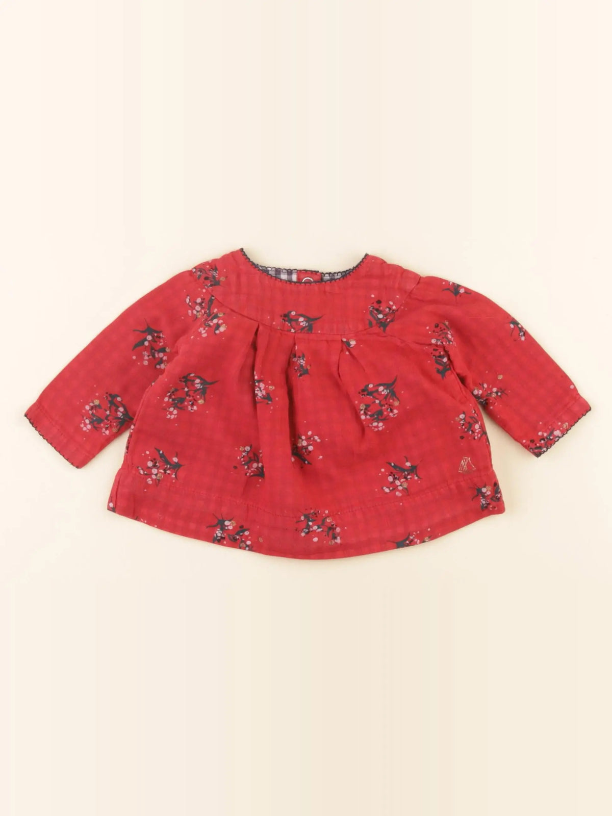 Petit Bateau - blouse rouge - 3 mois