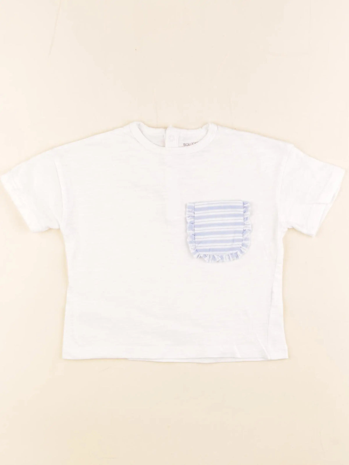 Boutchou - tee-shirt blanc, bleu - 18 mois