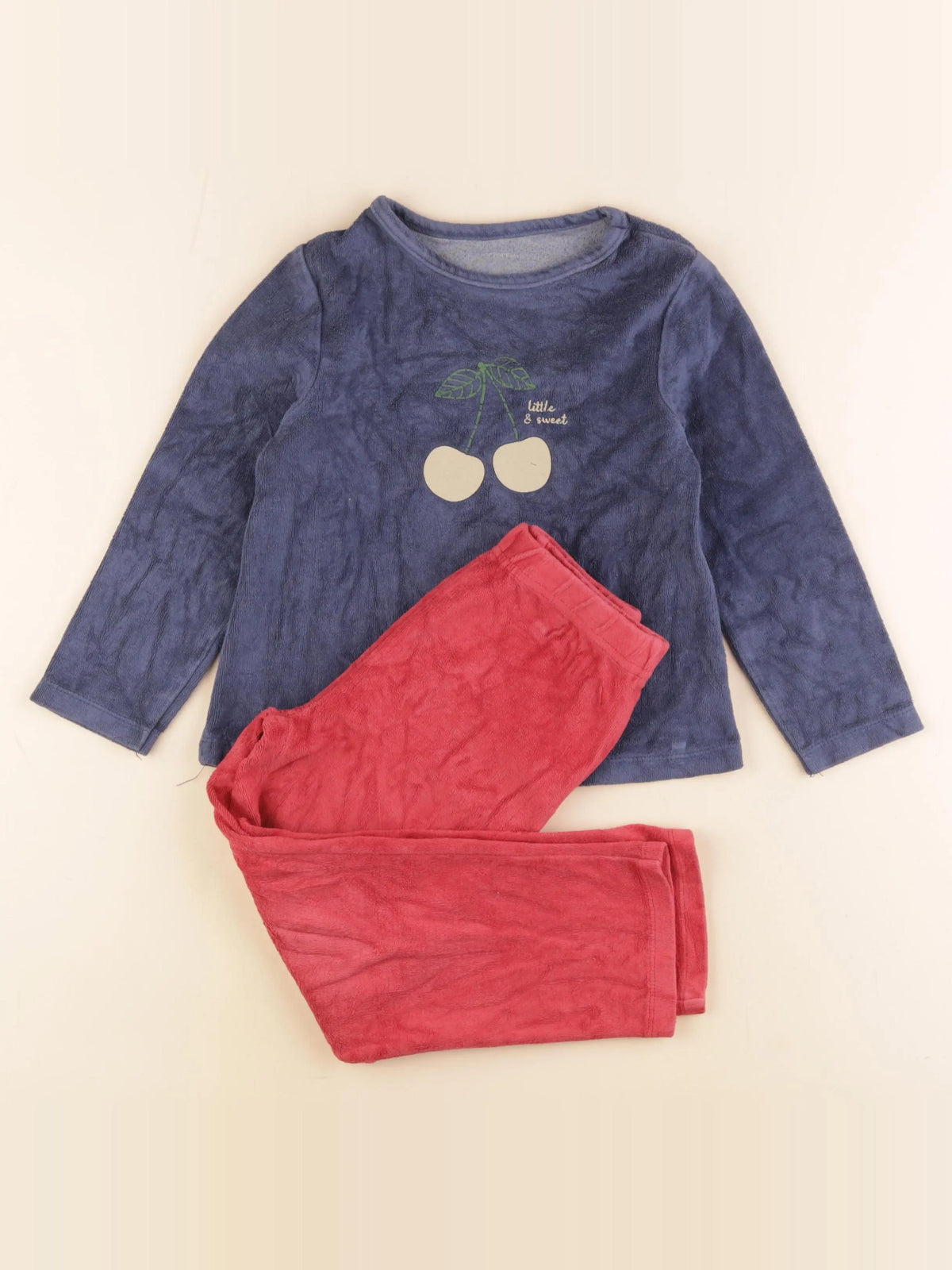 Vertbaudet - pyjama velours multicolore - 5 ans
