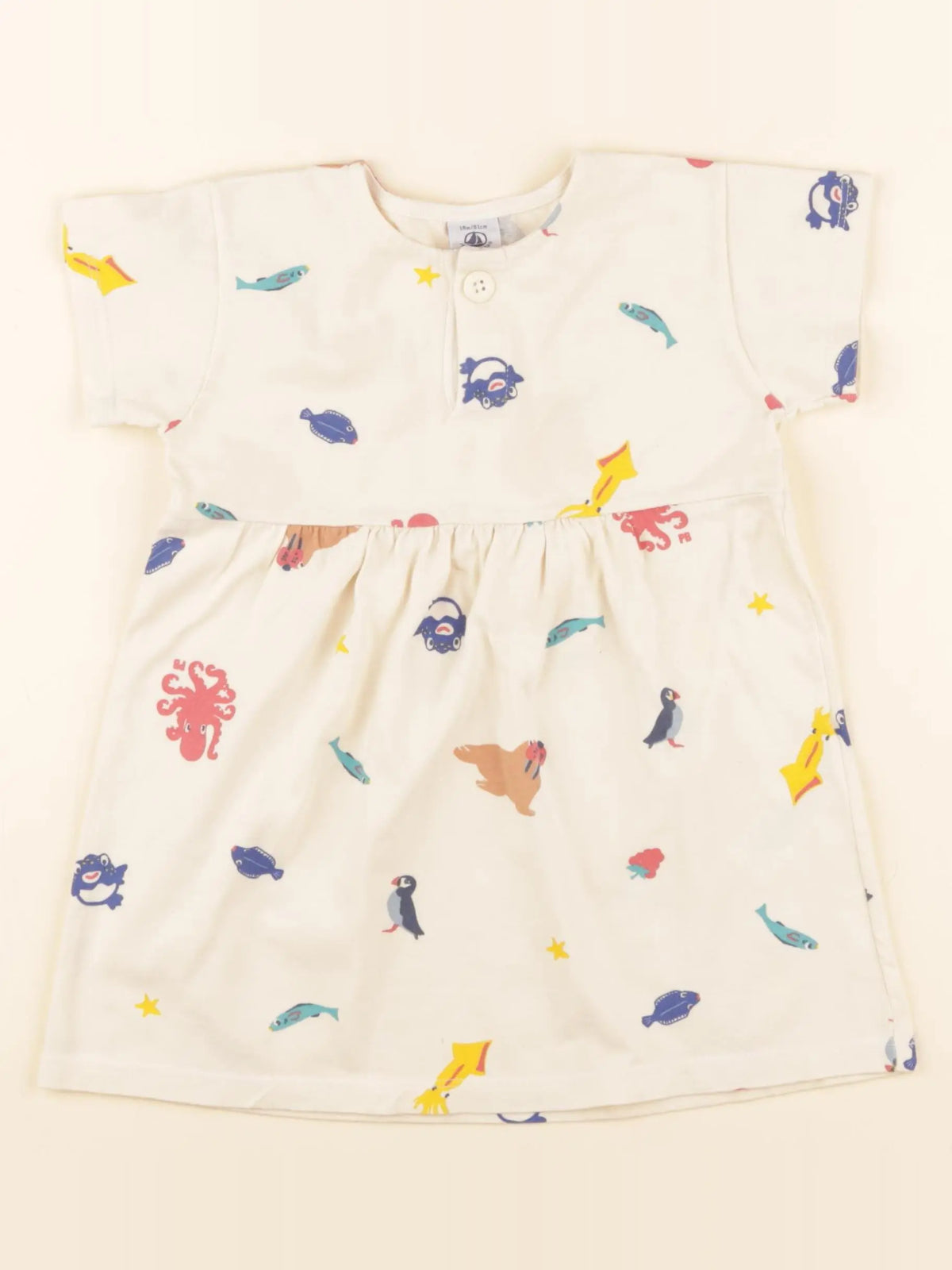 Petit Bateau - robe beige - 18 mois