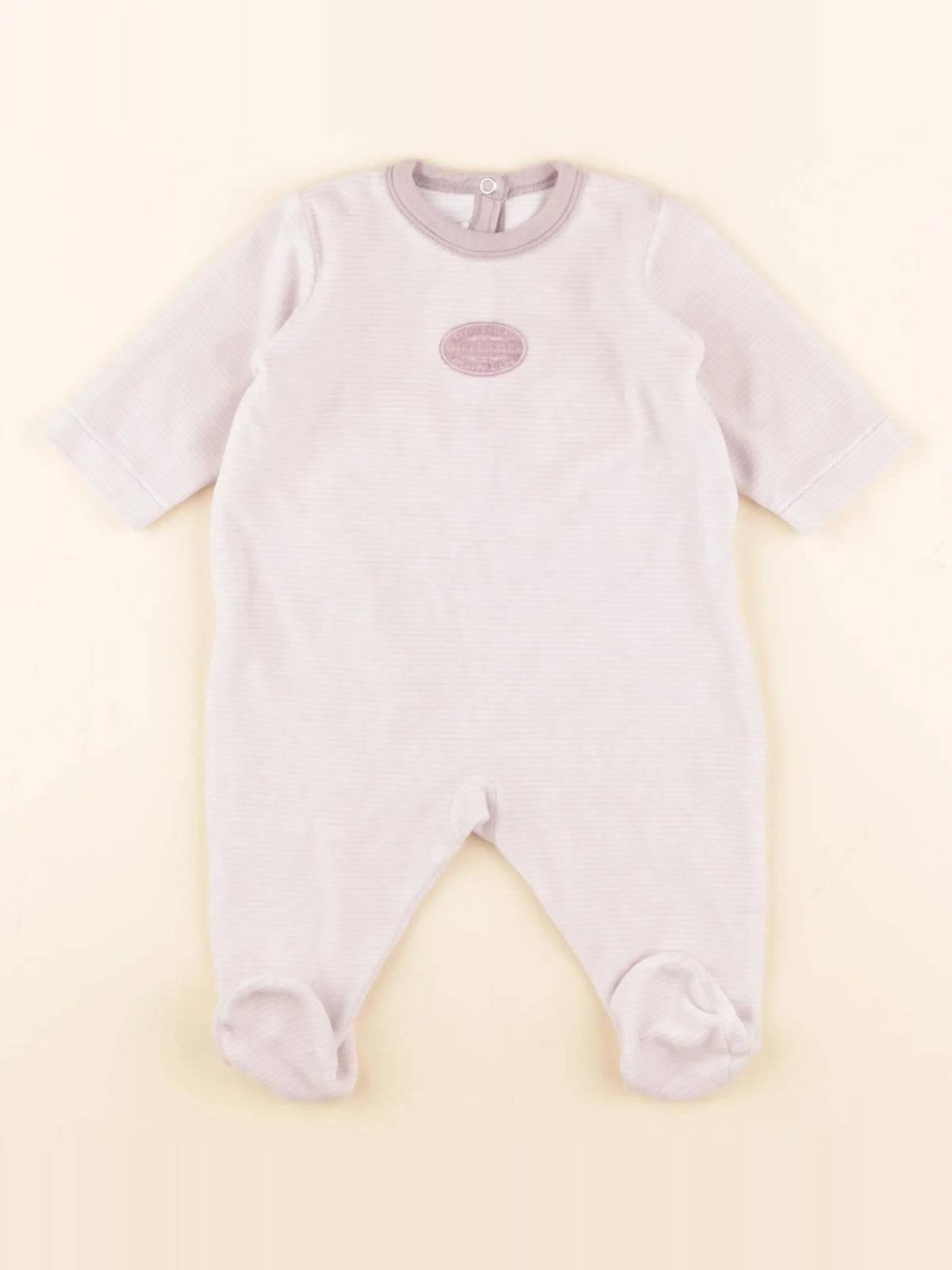 Petit Bateau - pyjama velours violet - 3 mois