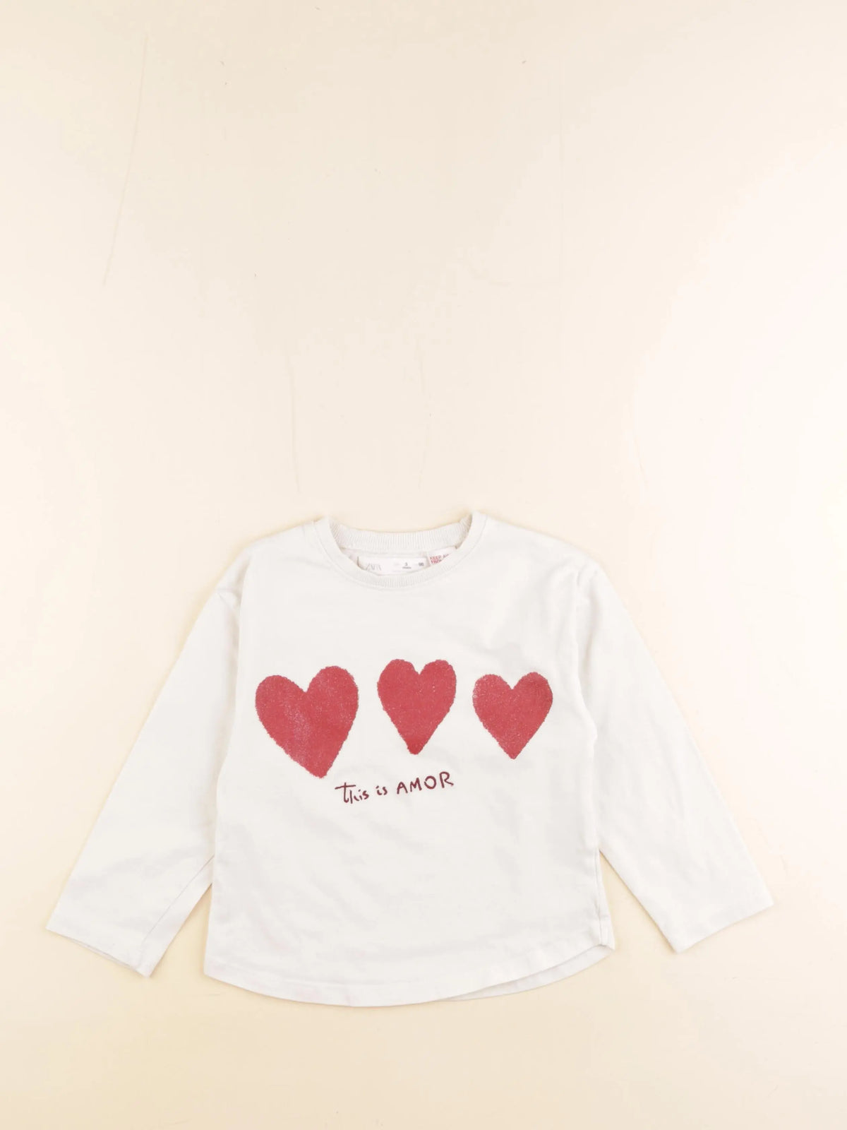 Zara - tee-shirt beige - 3 ans