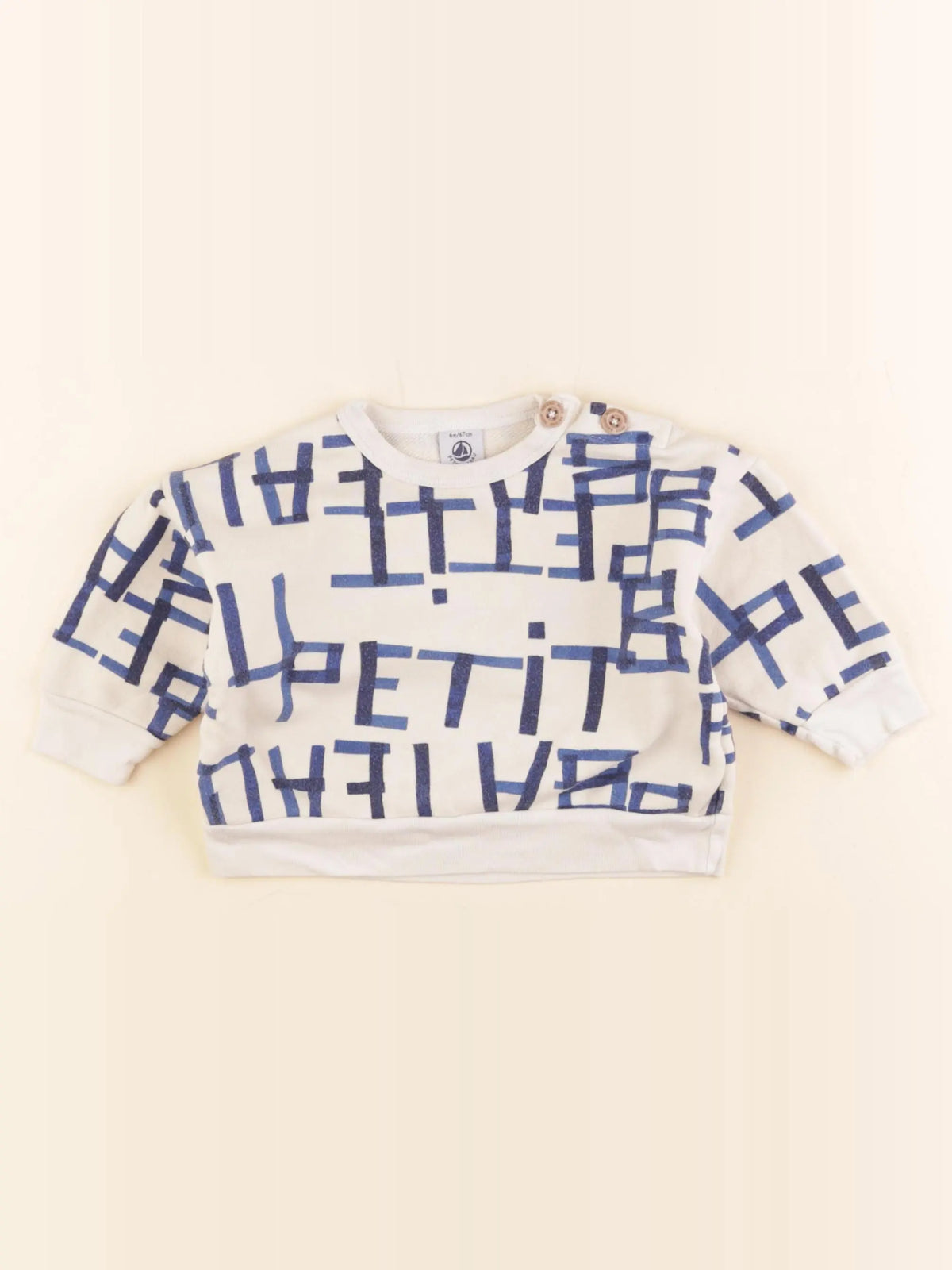 Petit Bateau - sweat beige - 6 mois