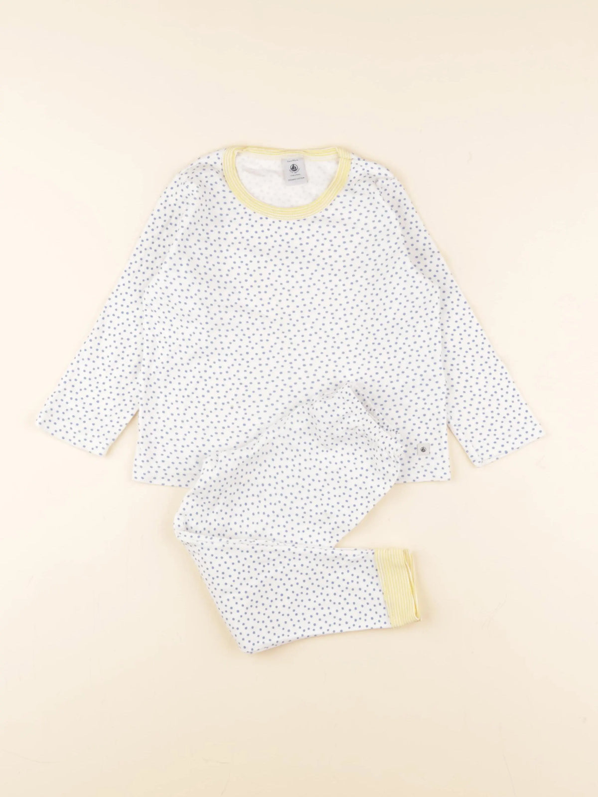 Petit Bateau - pyjama coton blanc, bleu - 3 ans
