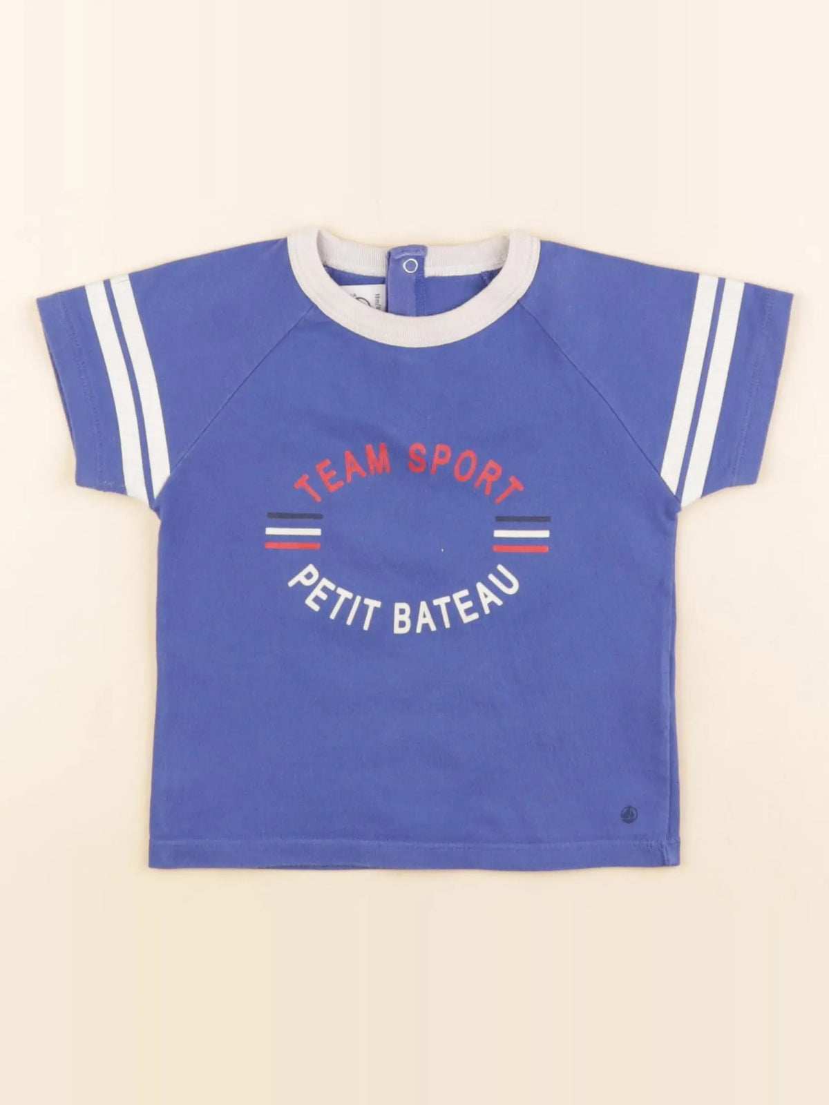 Petit Bateau - tee-shirt bleu, blanc - 18 mois