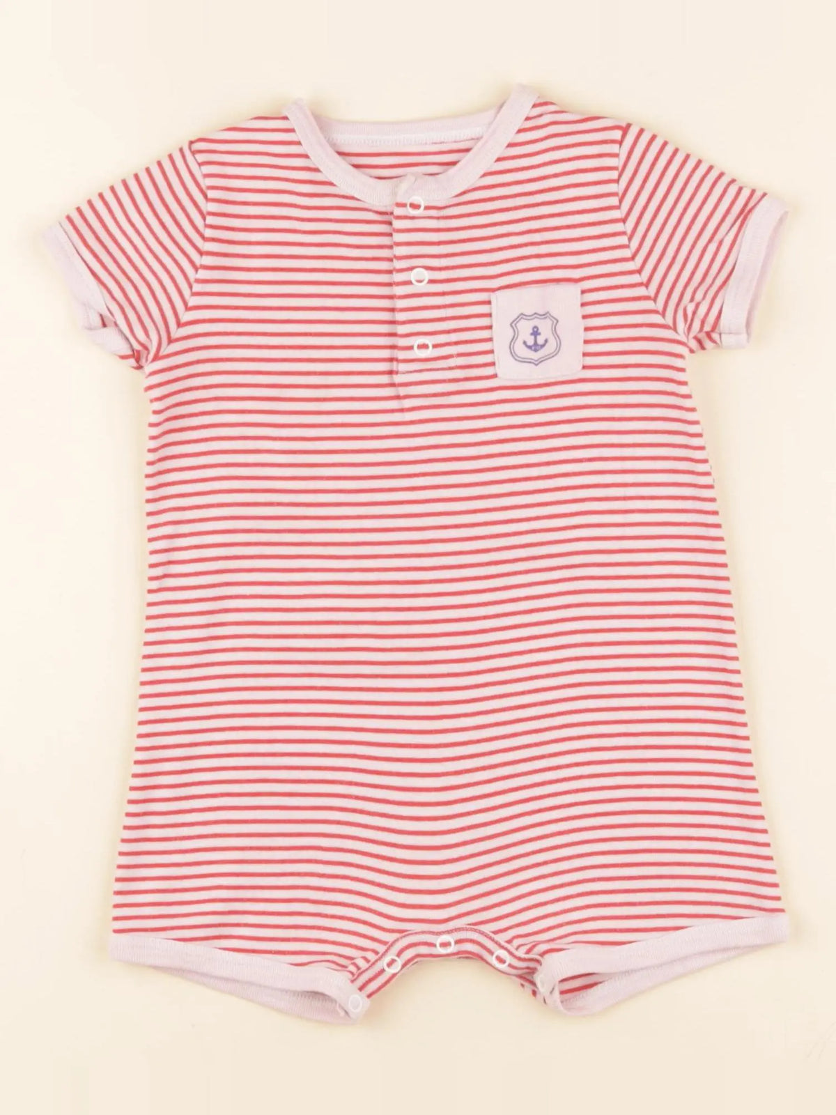 Petit Bateau - pyjama coton rose, rouge - 12 mois