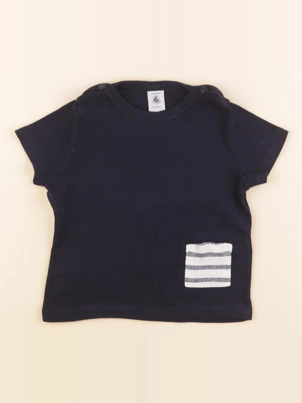 Petit Bateau - tee-shirt bleu - 18 mois