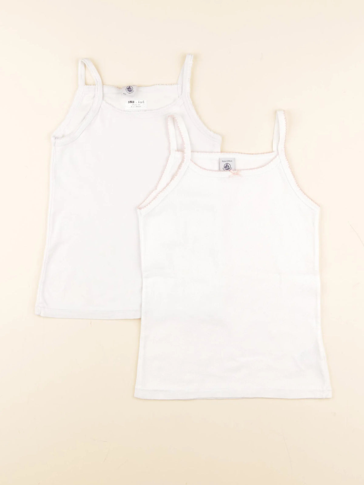 Petit Bateau - lot de 2 maillots de corps blanc - 8 ans