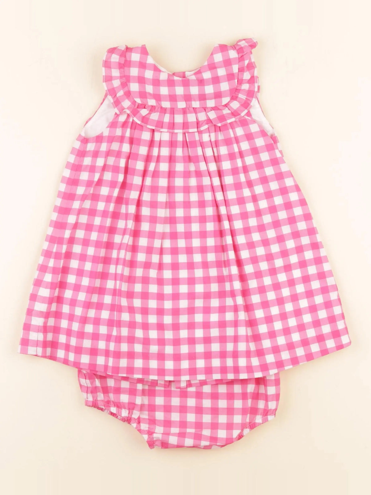 Jacadi - robe blanc, rose - 18 mois