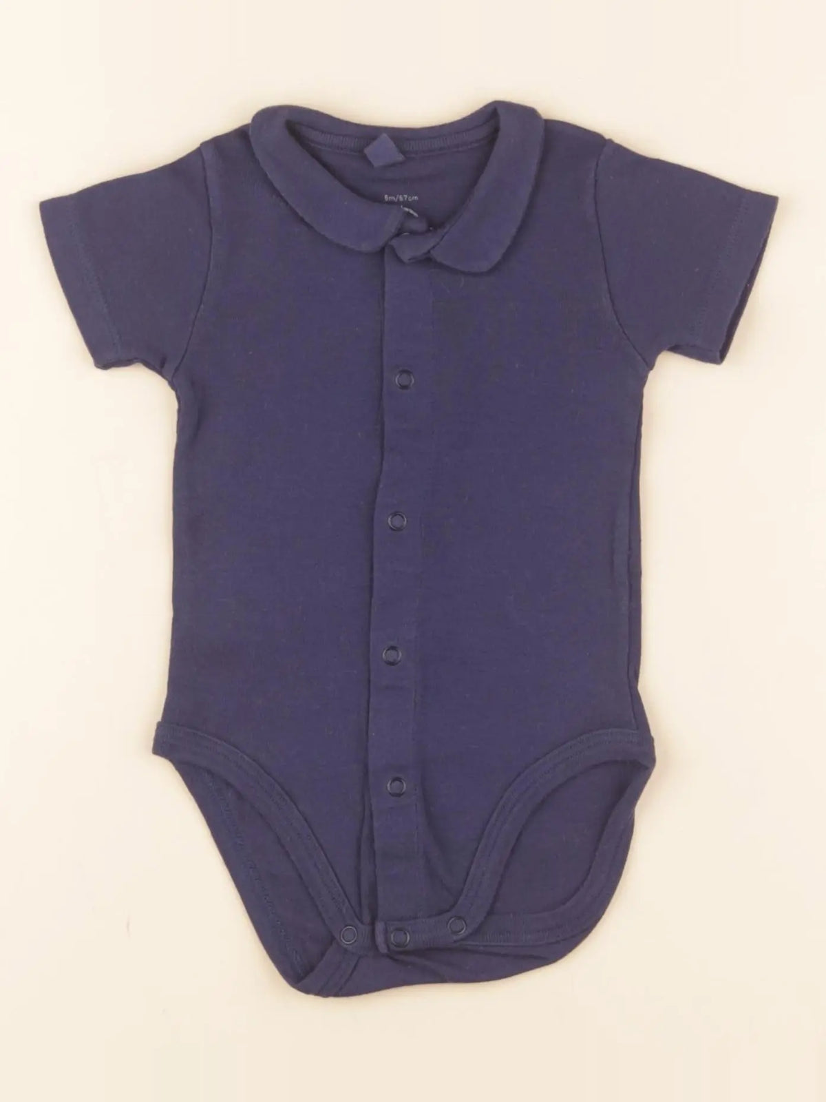 Petit Bateau - body à col bleu - 6 mois