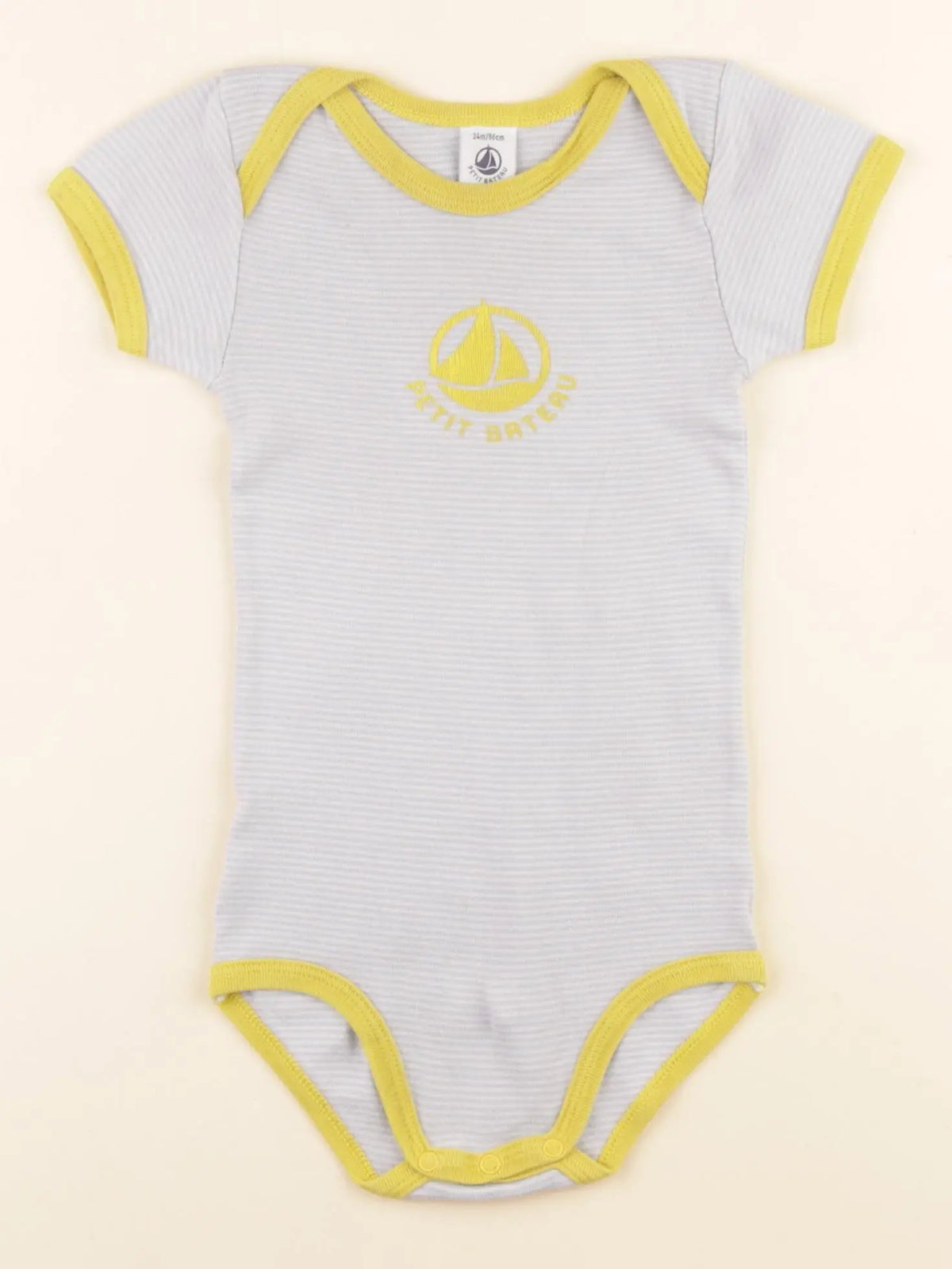 Petit Bateau - body bleu, jaune - 24 mois