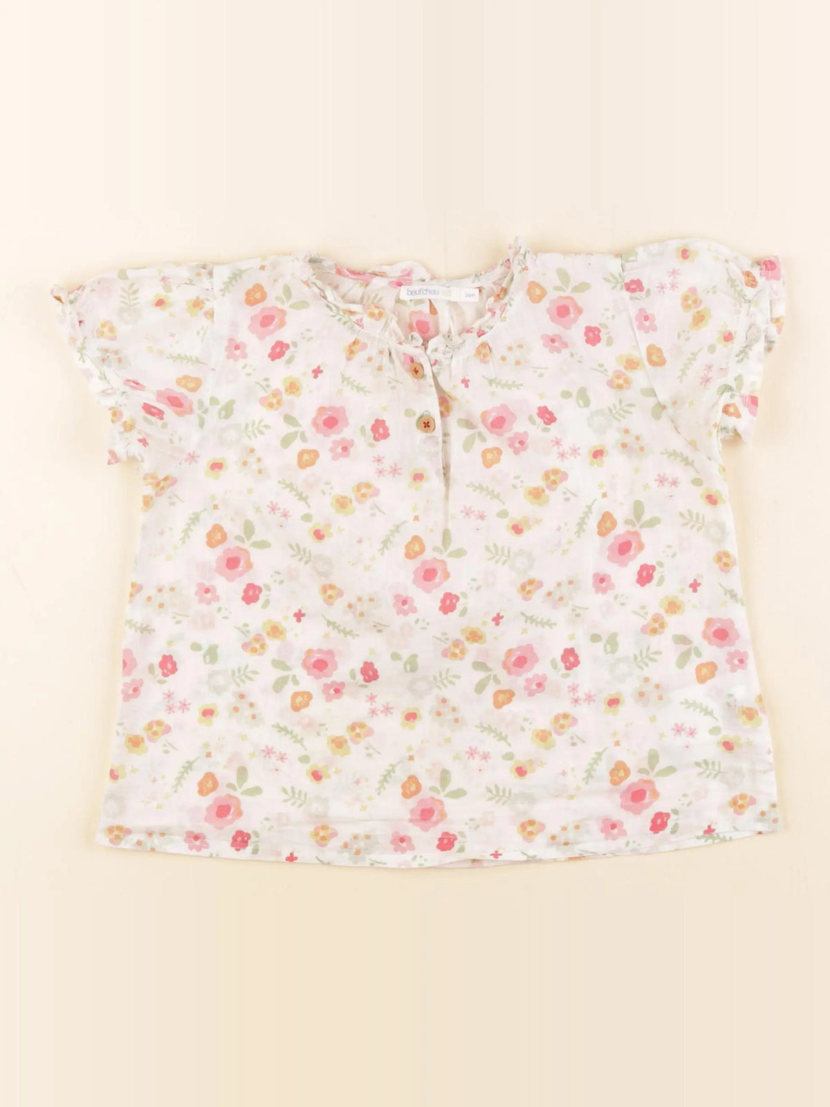 Boutchou - blouse blanc, rose - 36 mois
