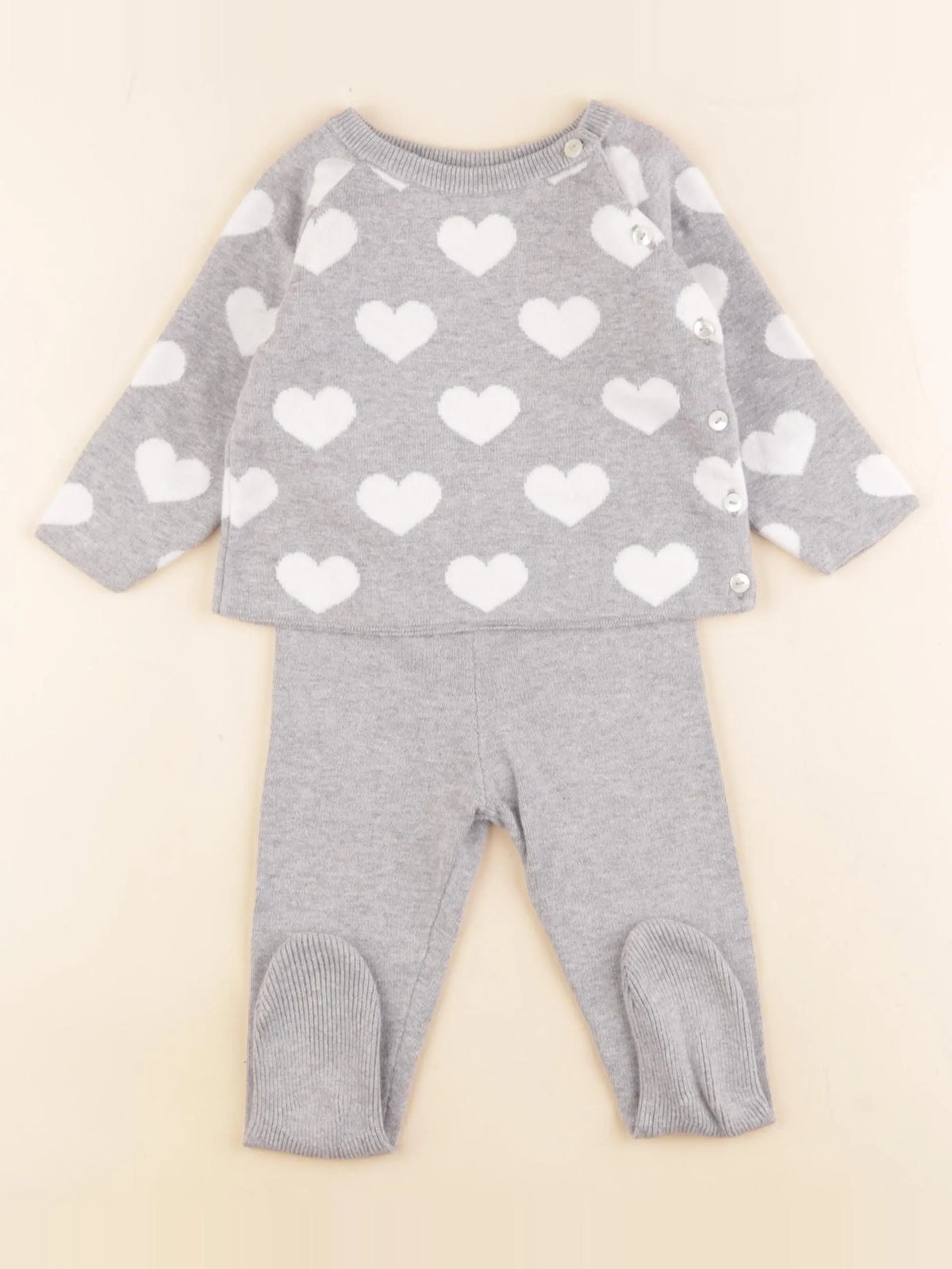 Jacadi - ensemble gris - 12 mois