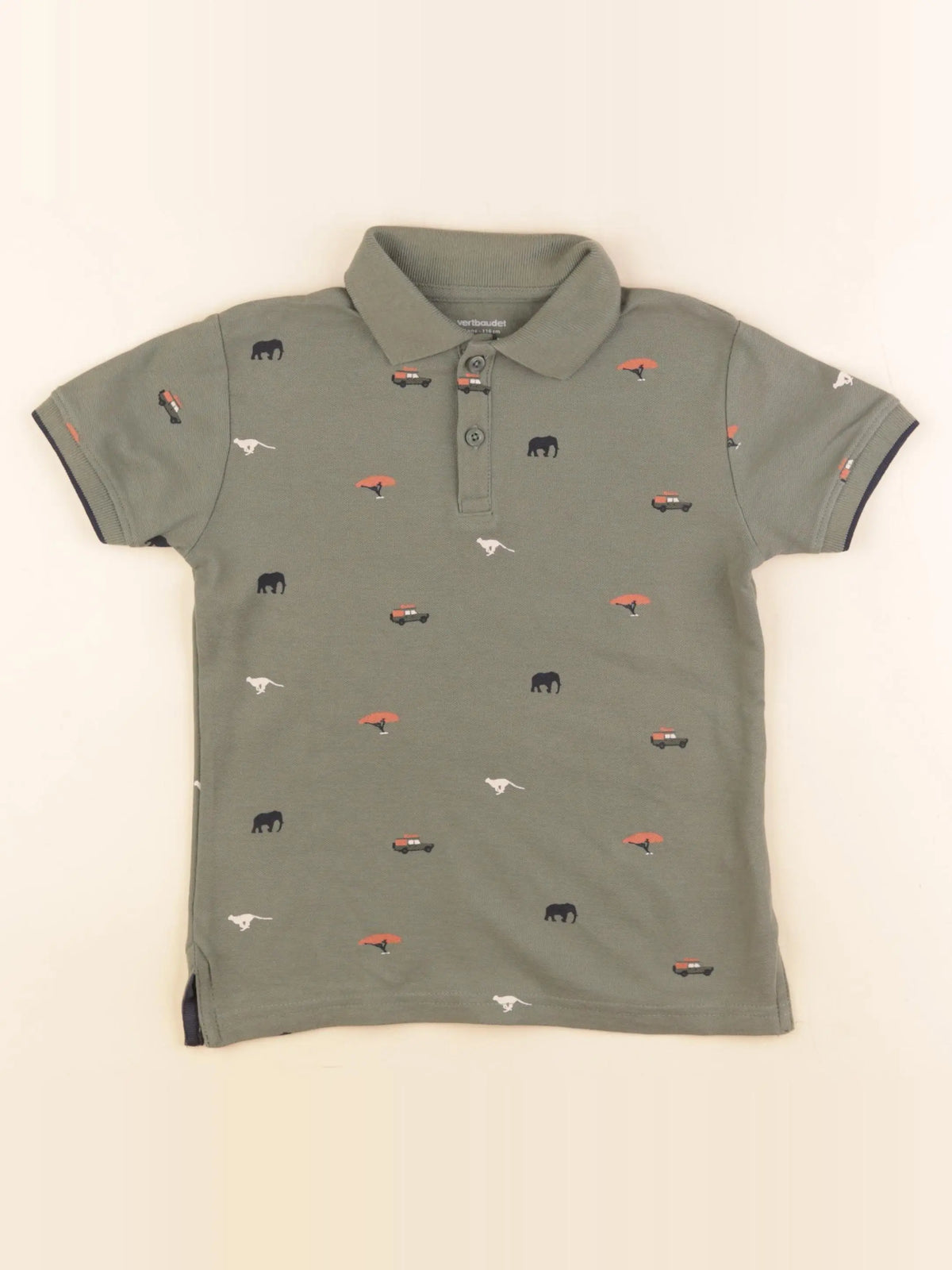 Vertbaudet - polo vert - 6 ans