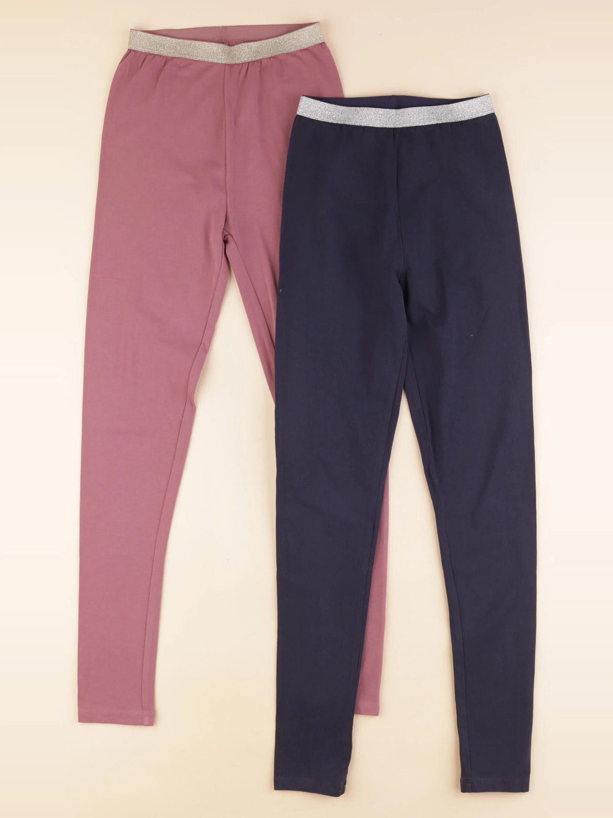 Vertbaudet - lot de 2 leggings rose, bleu - 10 ans
