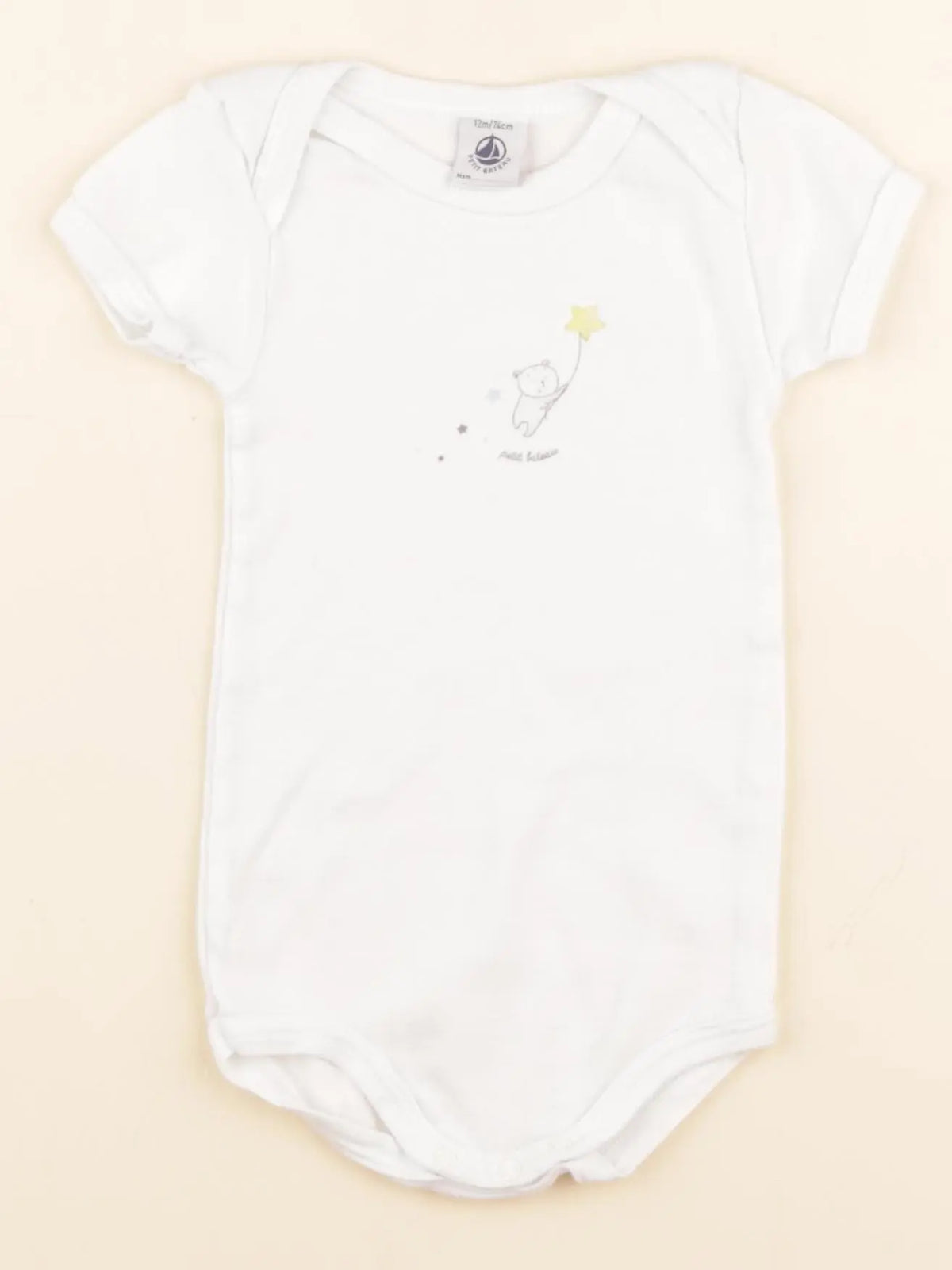 Petit Bateau - body blanc - 12 mois