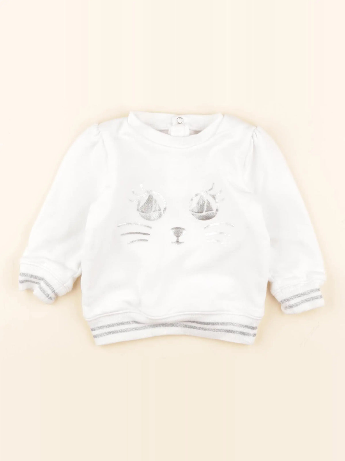Petit Bateau - sweat blanc - 12 mois