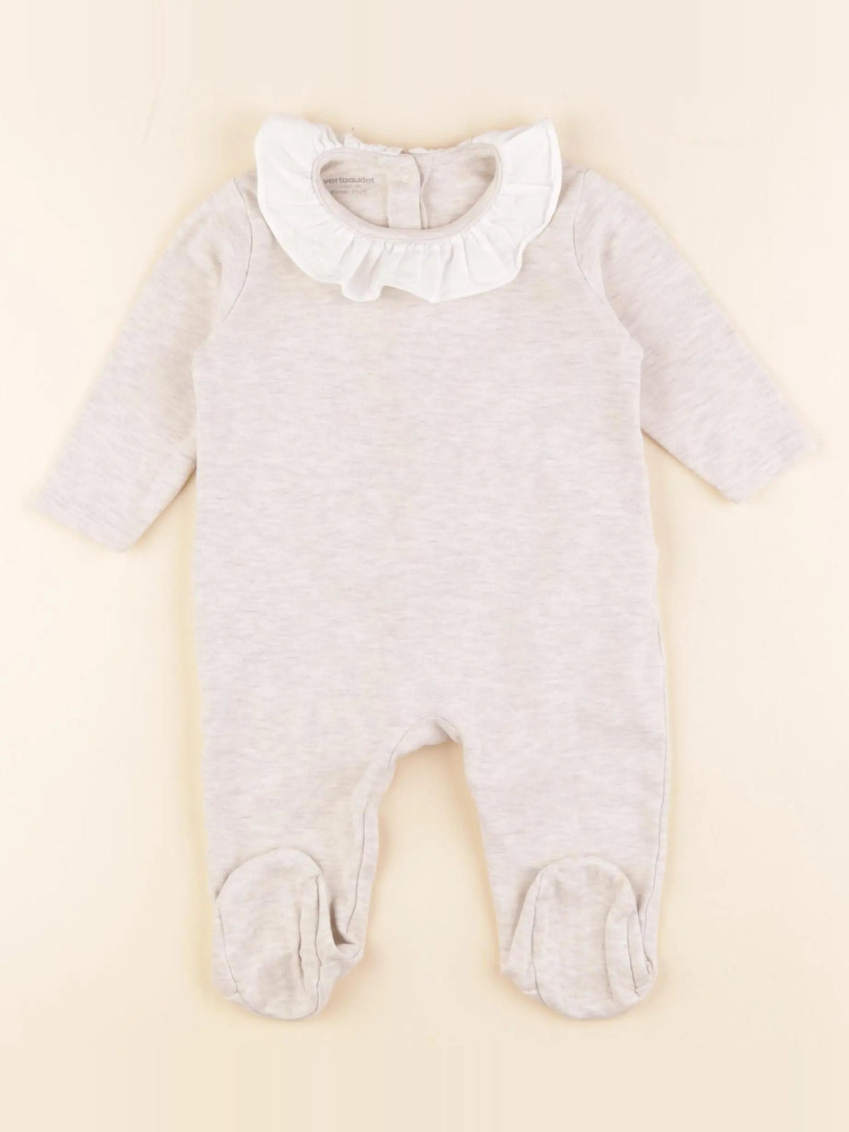 Vertbaudet - pyjama coton beige - 9 mois