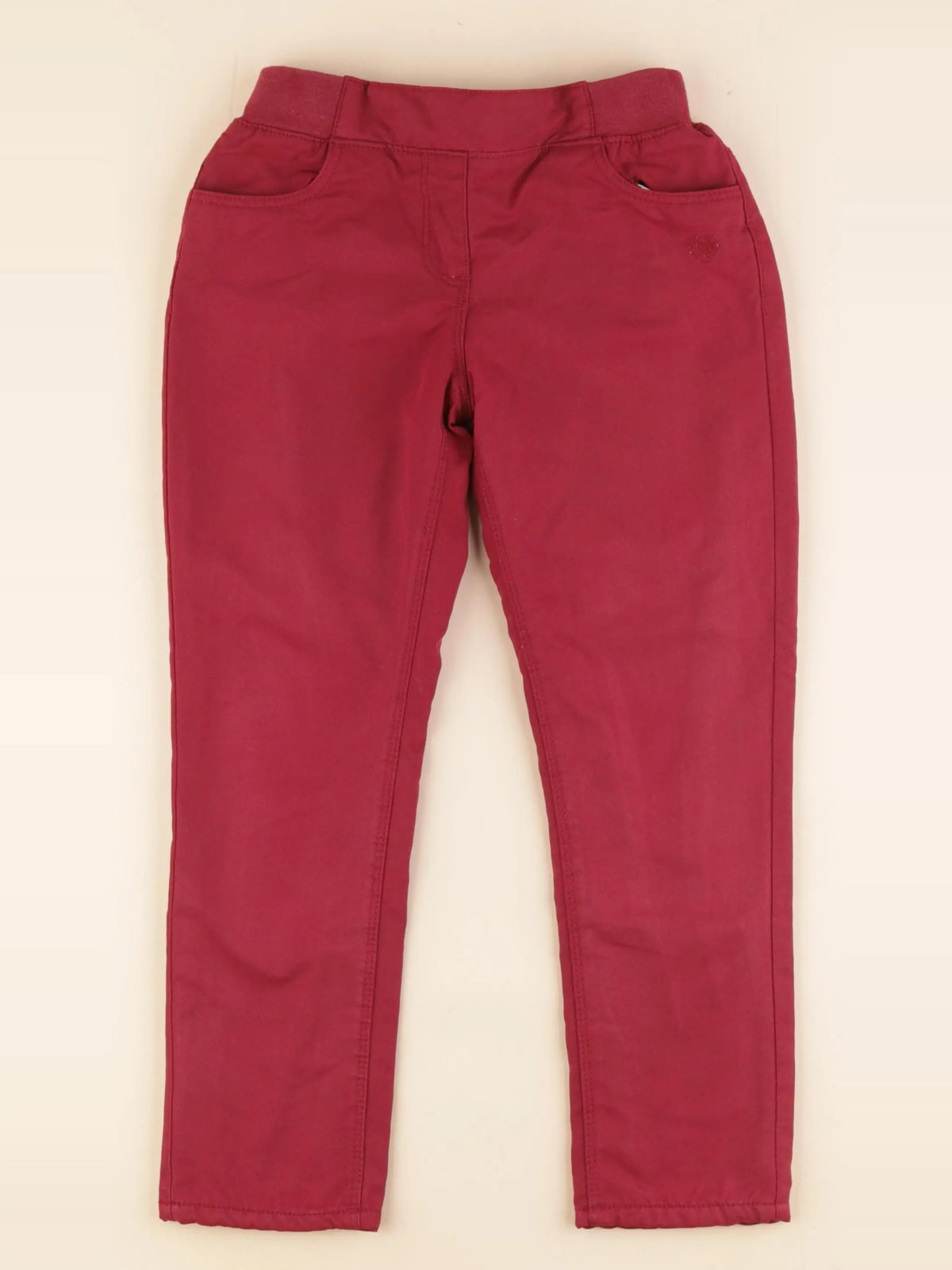 Vertbaudet - pantalon doublé rose - 7 ans