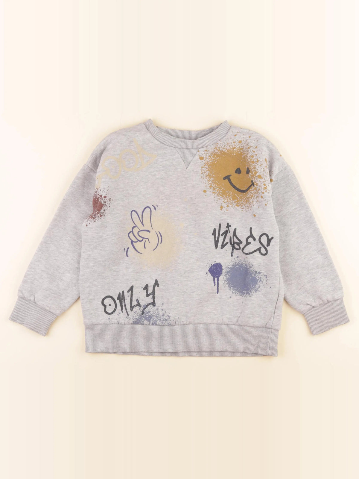 Vertbaudet - sweat gris - 8 ans