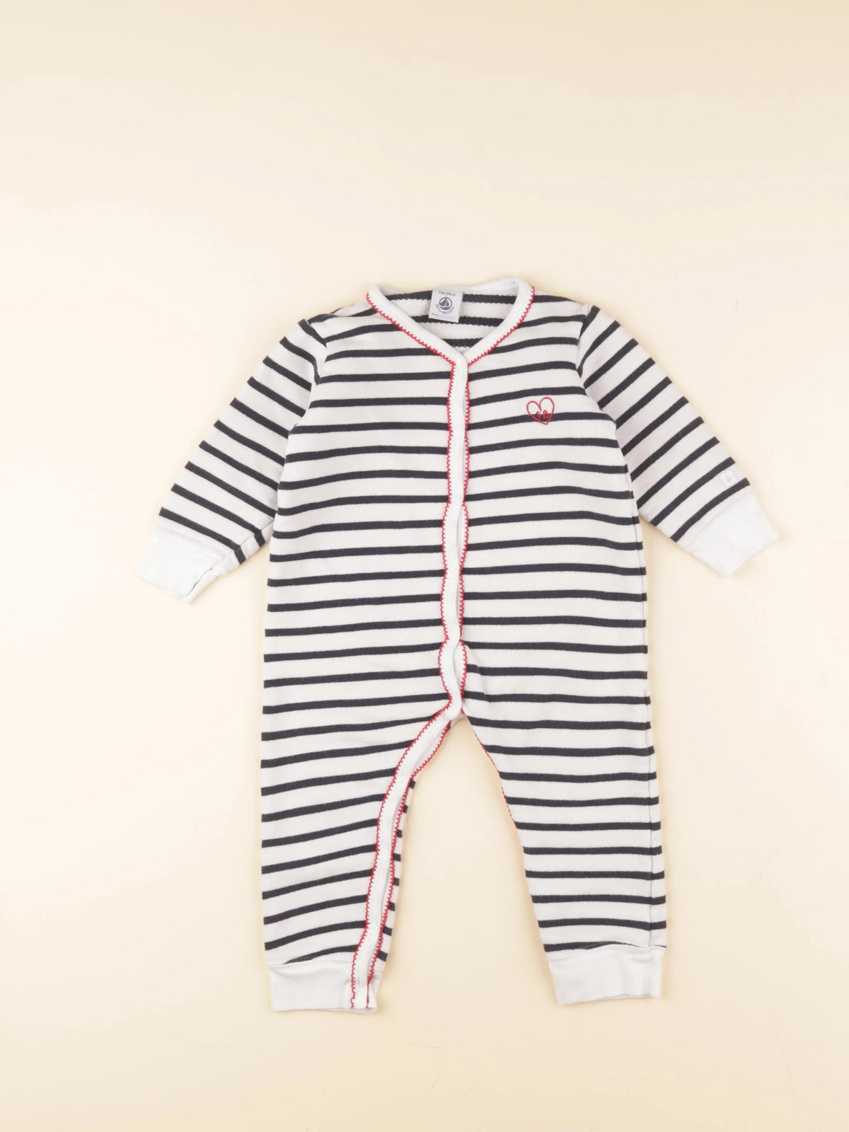 Petit Bateau - pyjama coton bleu, blanc - 24 mois