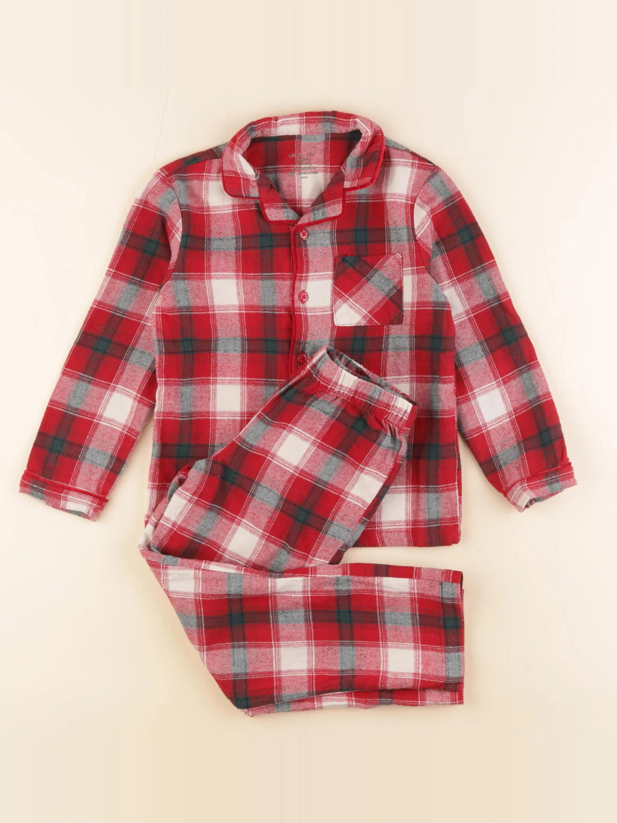 Vertbaudet - pyjama coton rouge - 6 ans