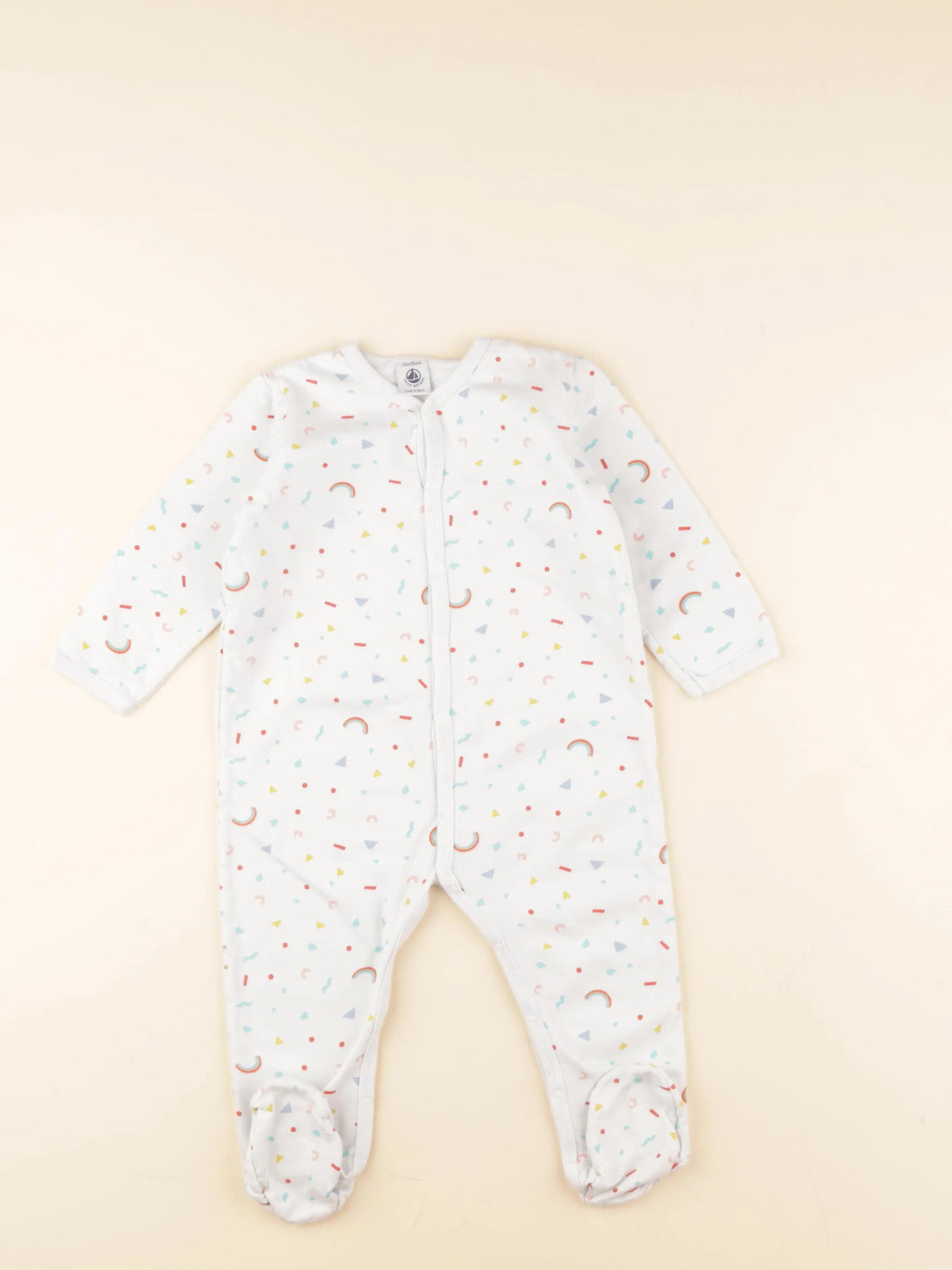 Petit Bateau - pyjama coton blanc - 24 mois
