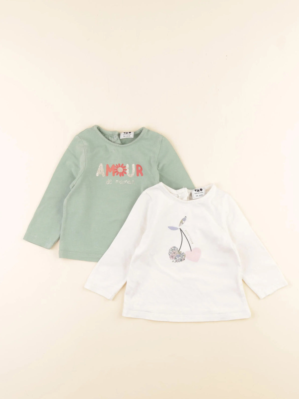Tape à l'oeil - lot de 2 tee-shirts multicolore - 6 mois
