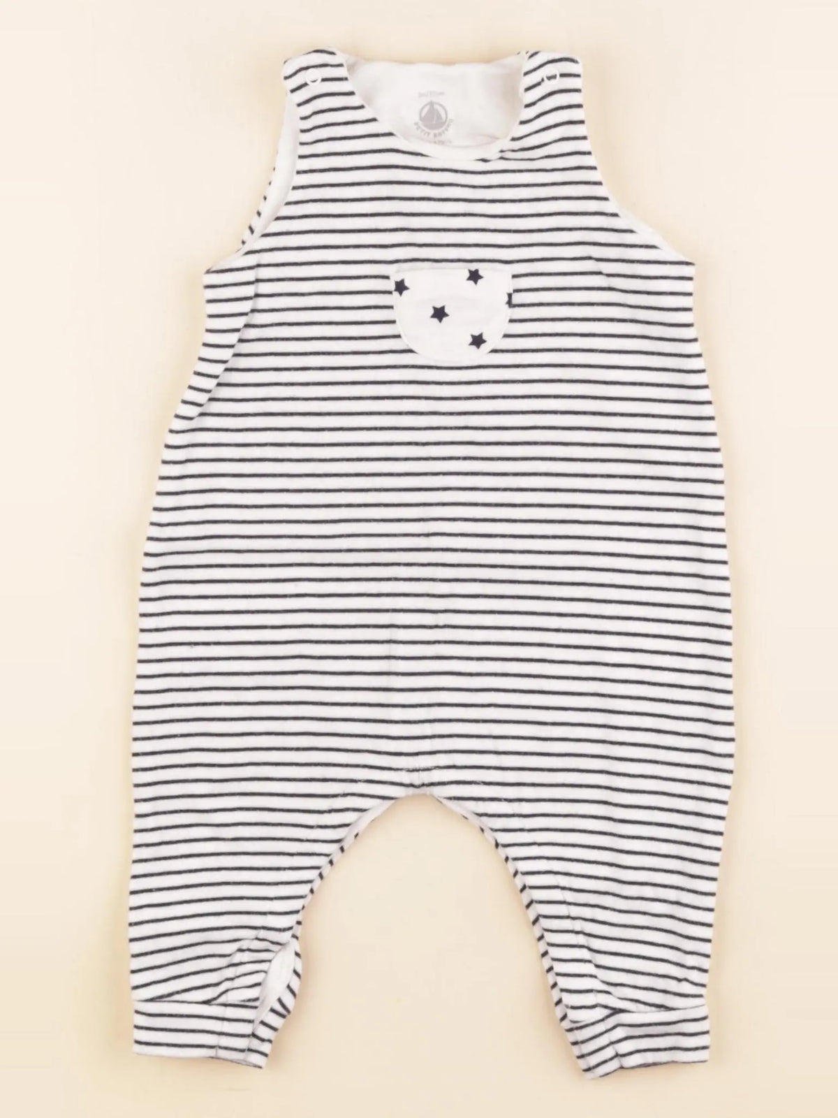 Petit Bateau - salopette blanc - 3 mois